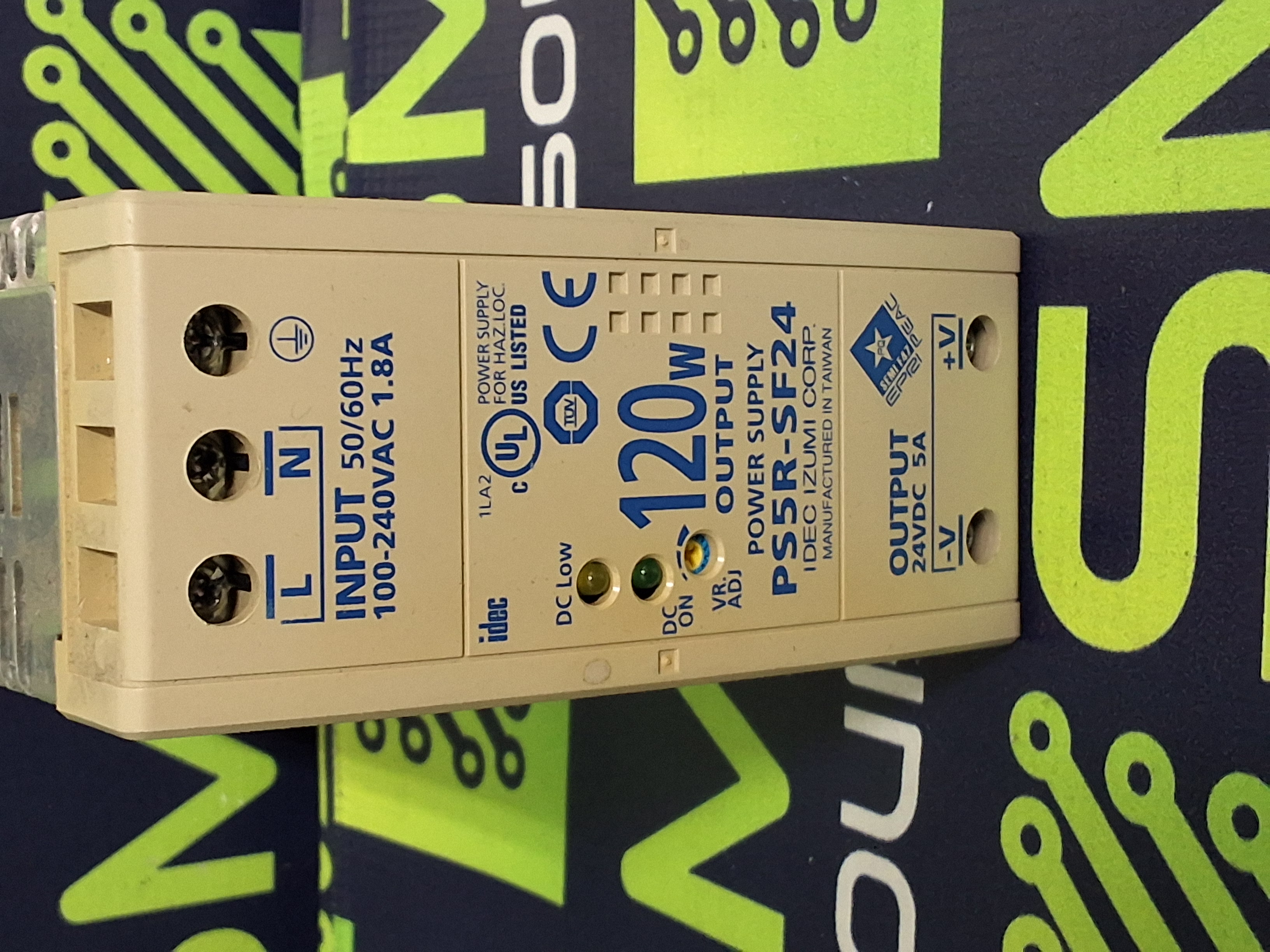 Used IDEC PS5R-SF24 / PS5RSF24 SWITCHING POWER SUPPLY 120W 24VDC 5A