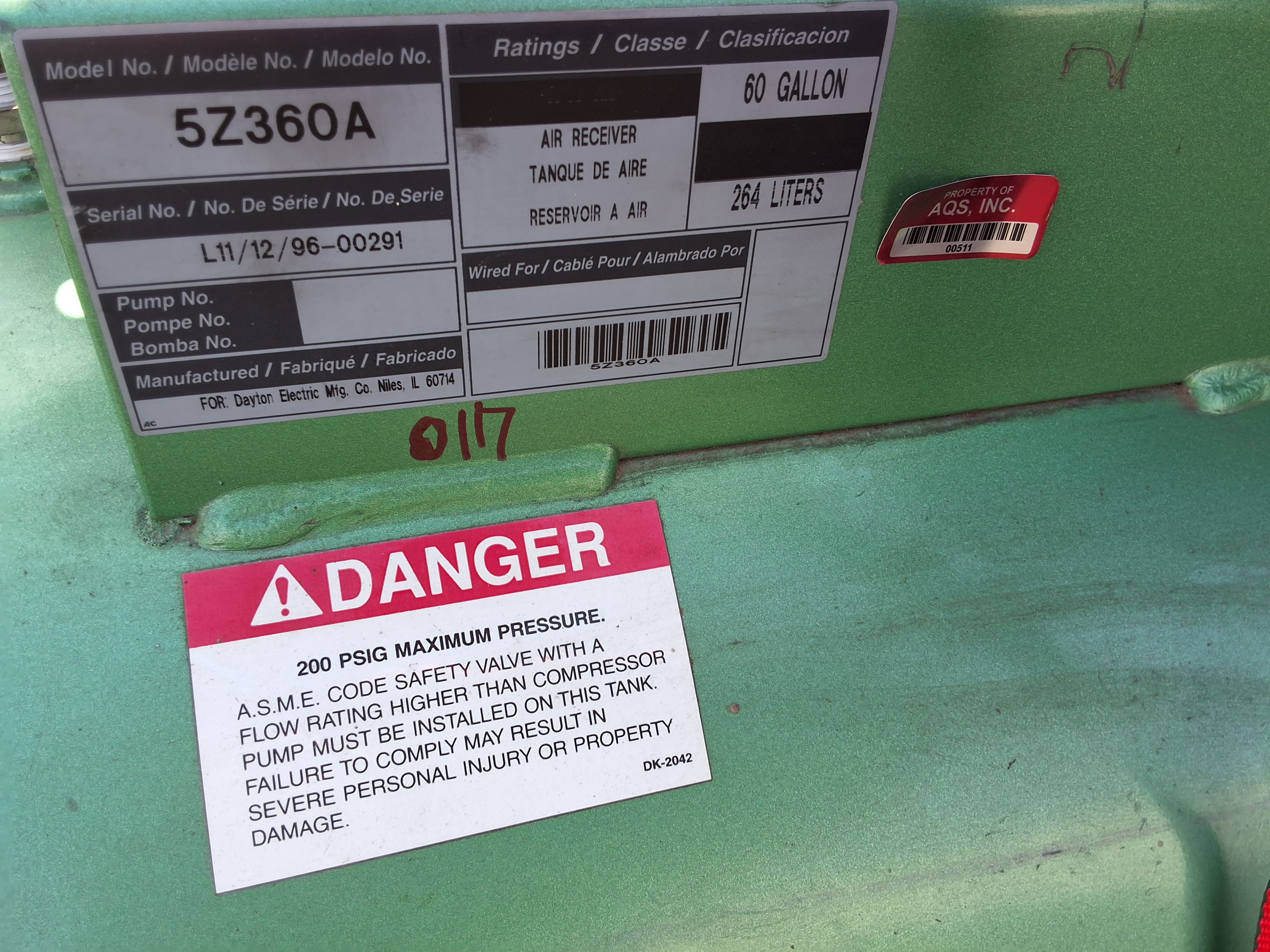 Used BUSCH RC0063.E506.1001 VACUUM PUMP W/ 5Z360A 60 GAL TANK & TOSHIBA B0034FLB2UMW INDUCTION MOTOR 