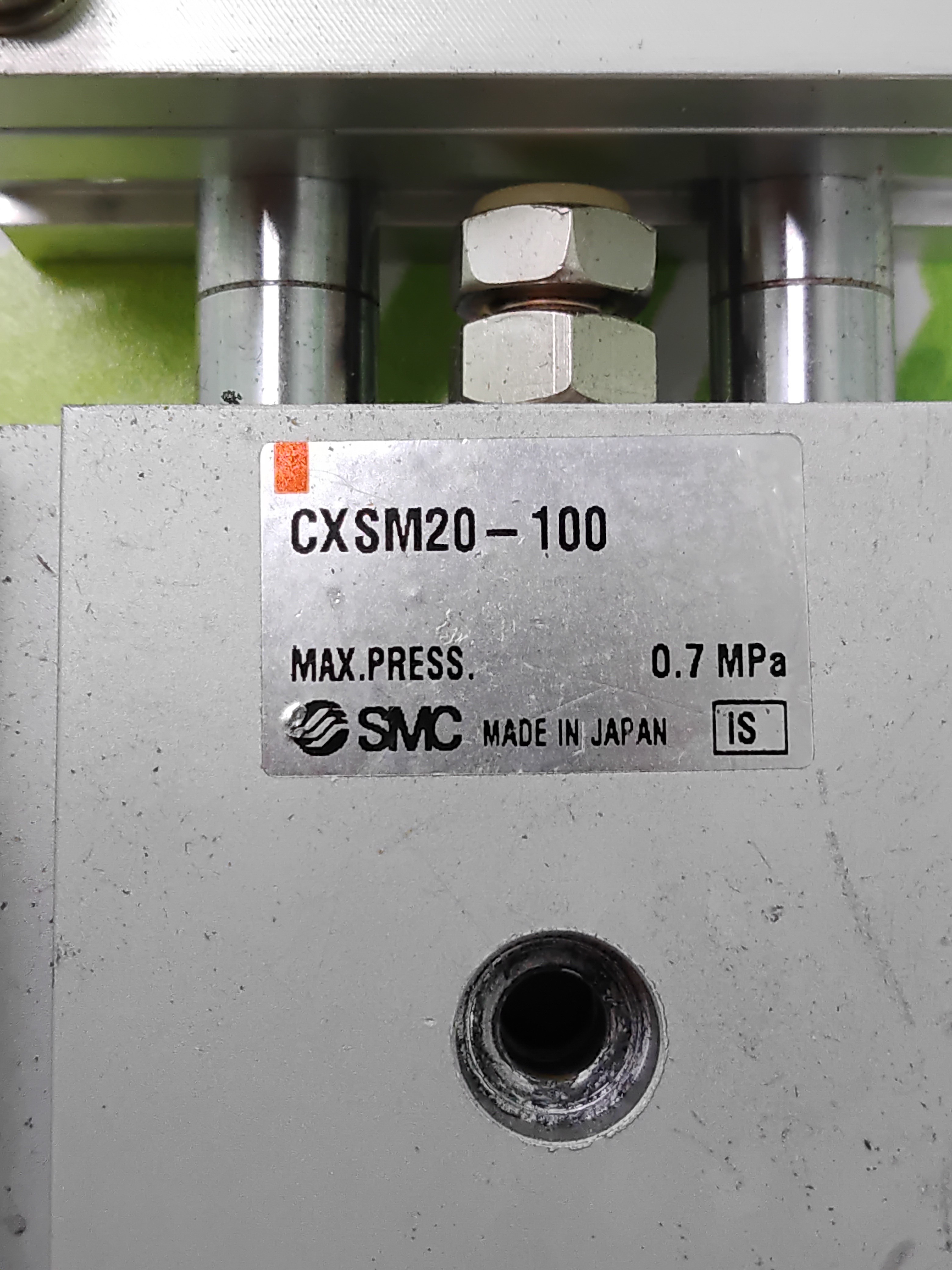 Used SMC CXSM20-100 STROKE GUIDED PNEUMATIC CYLINDER W/ D-Z73 MAGNETIC REED SWITCH SENSOR