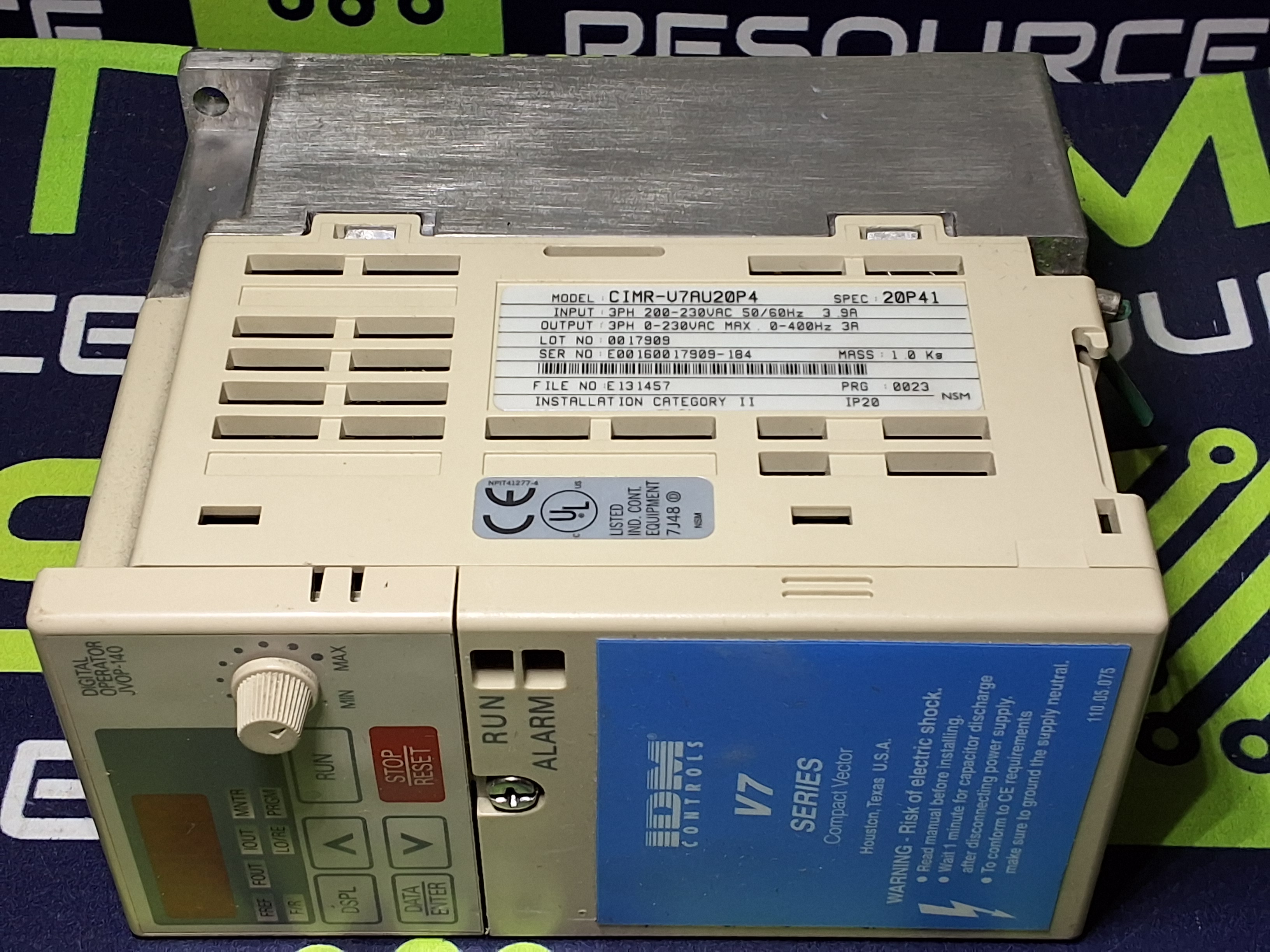 Used IDM CONTROLS CIMR-V7AU20P4 3 PHASE INVERTER DRIVE