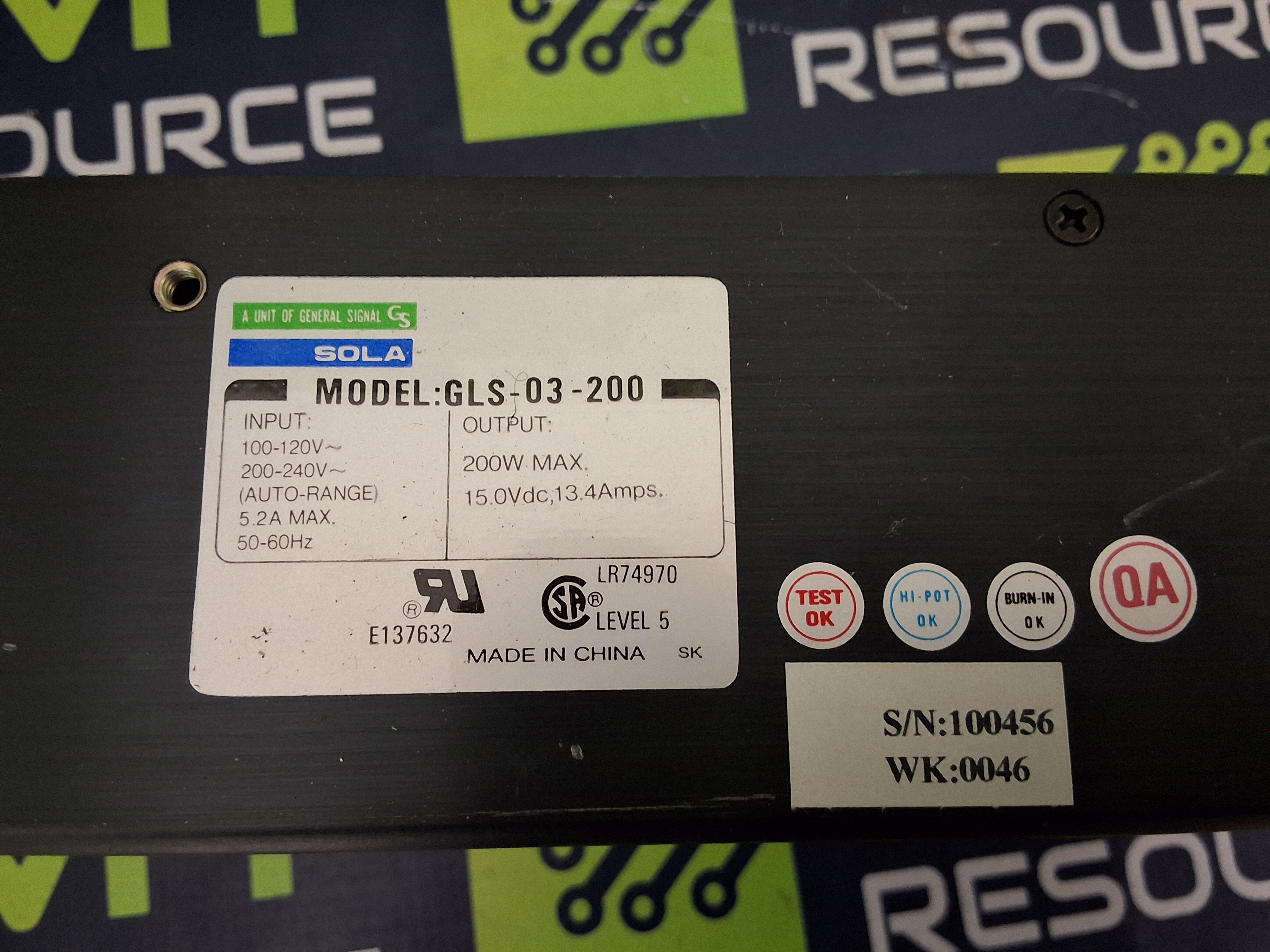 Used SOLA GLS-03-200