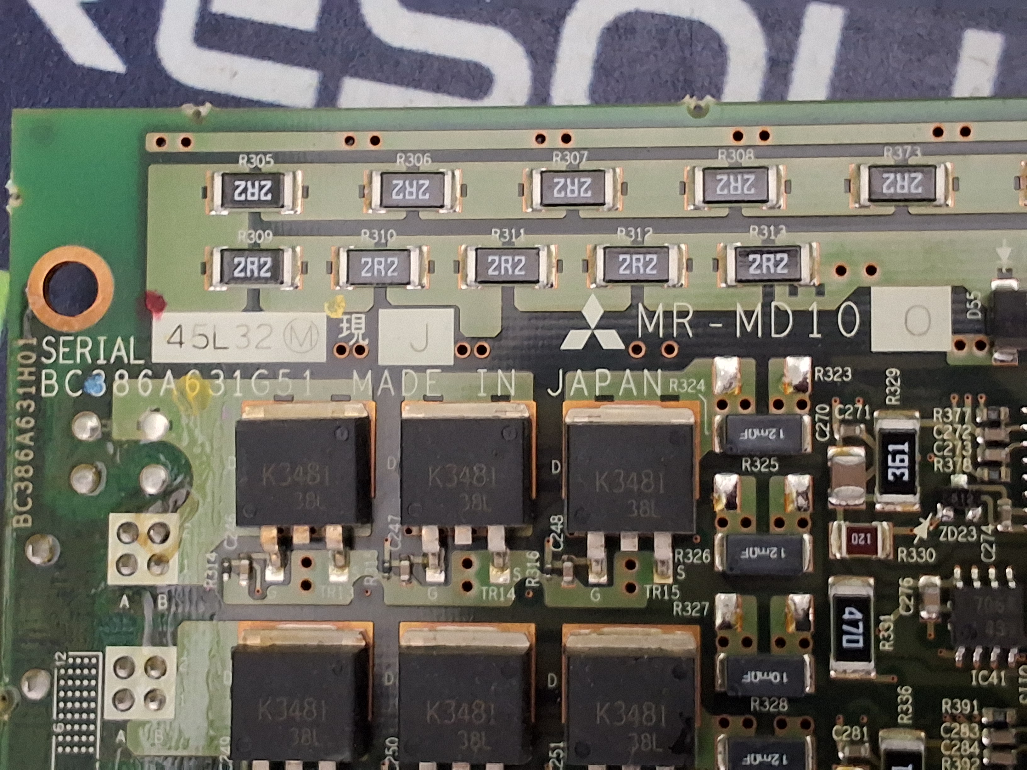 Used JUKI / MITSUBISHI 40044535 / MR-MD10 4-AXIS SERVO AMPLIFIER CIRCUIT BOARD MR-MD100-KW003