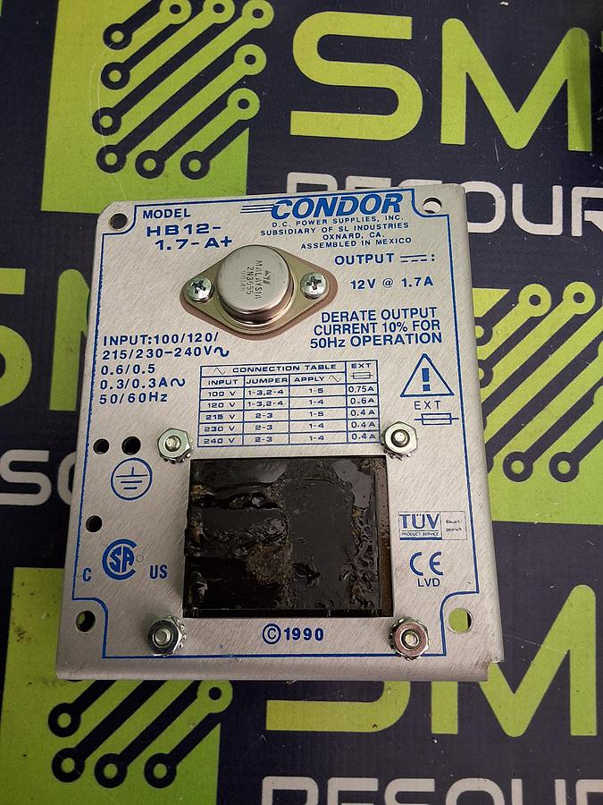 Used CONDOR HB12-1.7-A+ POWER SUPPLY 100-240VAC 12V 1.7A