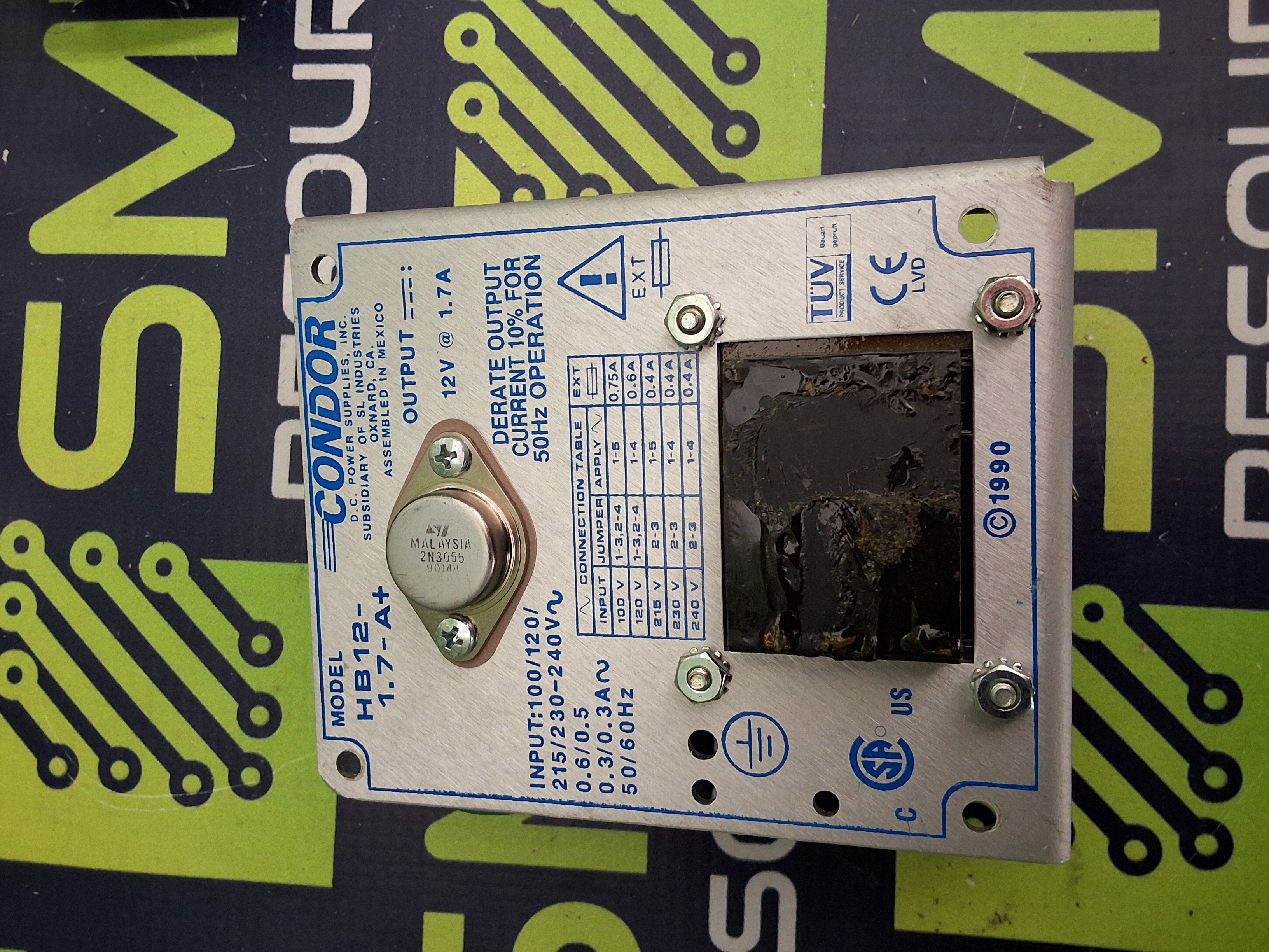 Used CONDOR HB12-1.7-A+ POWER SUPPLY 100-240VAC 12V 1.7A