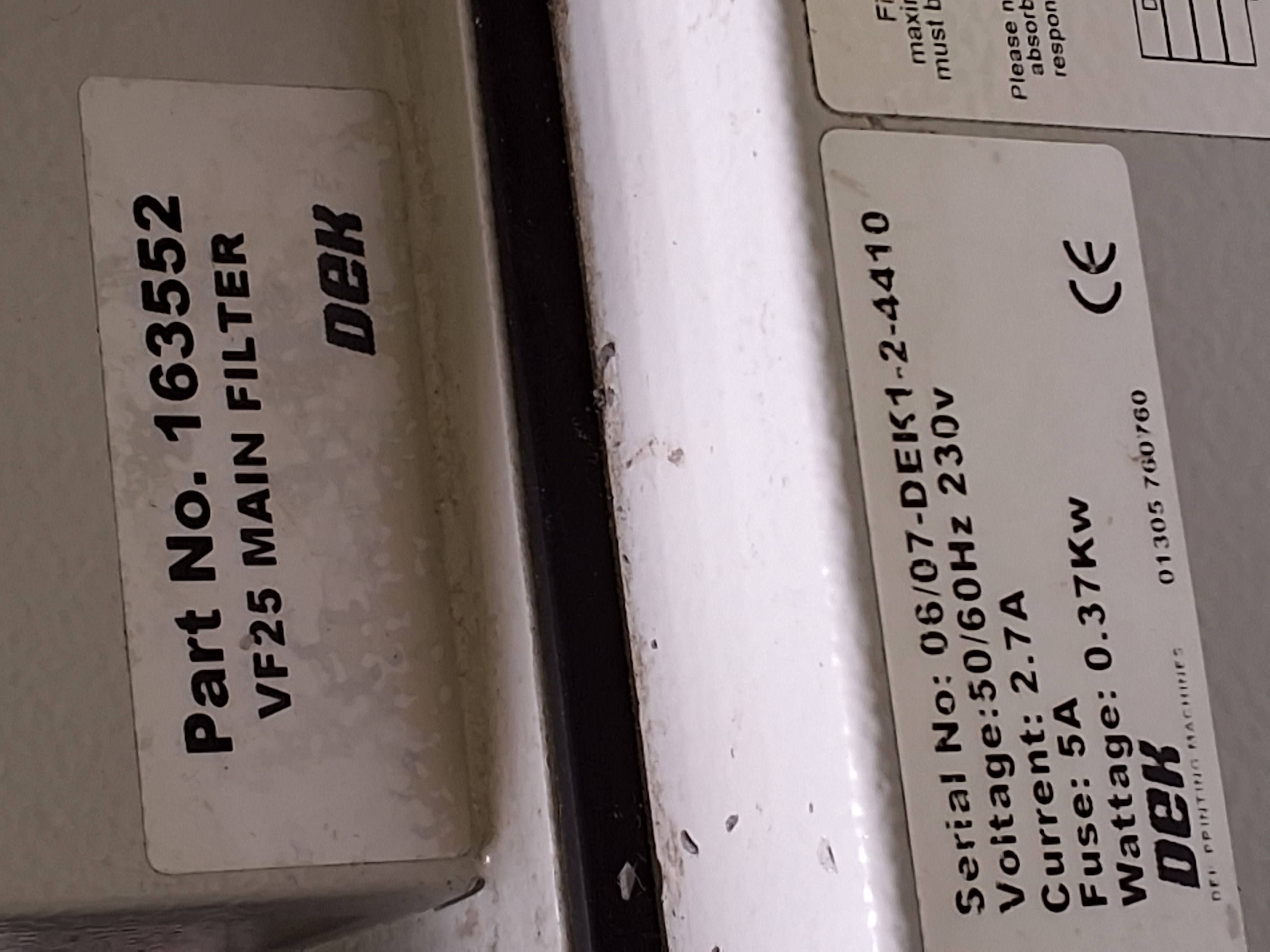 Used DEK 163550 SCREEN PRINTER VACUUM PUMP ASSEMBLY 163552 