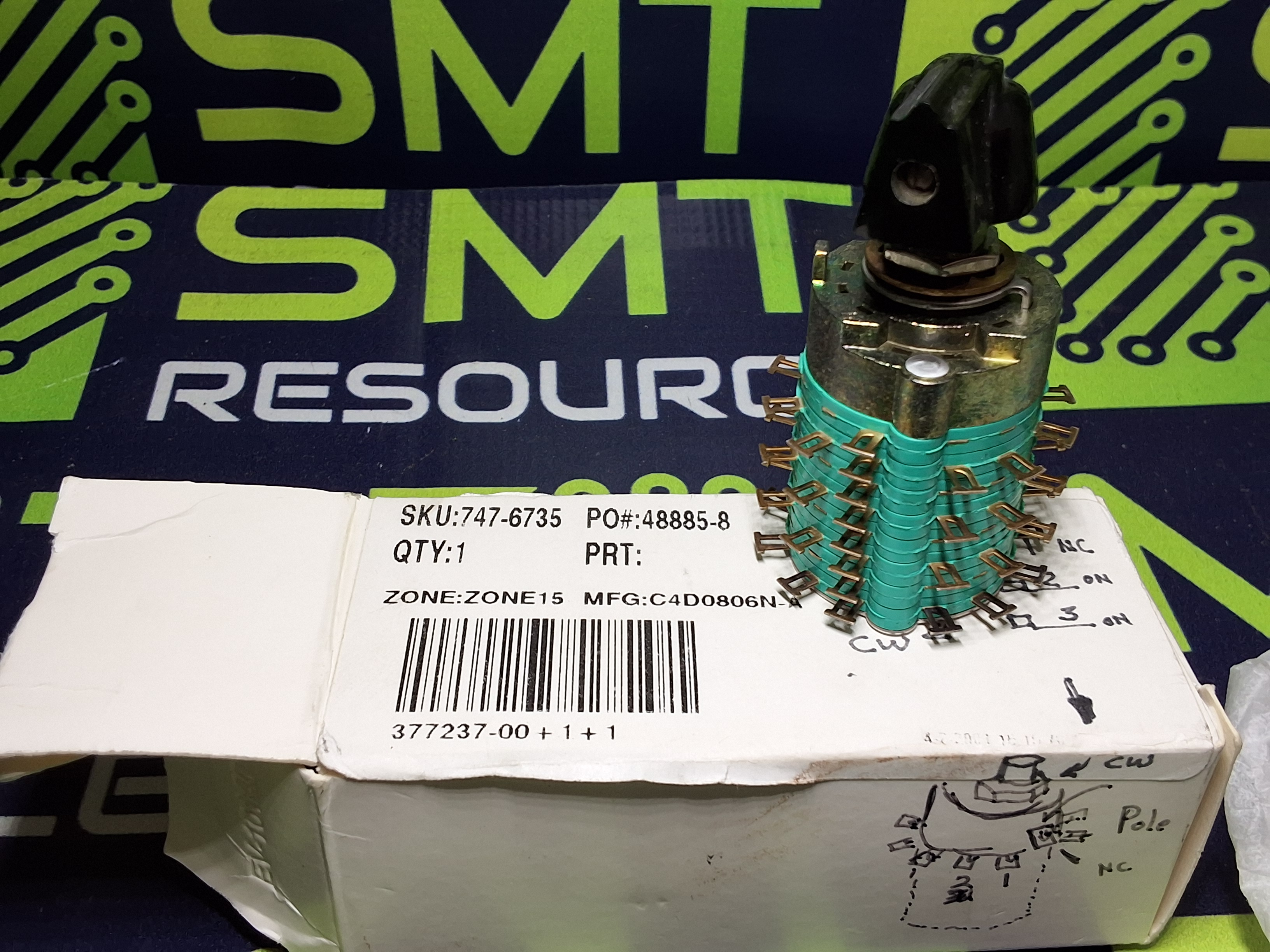 ELECTROSWITCH C4D0806N-A ROTARY SWITCH 8POLES 205 0107 - BRAND NEW