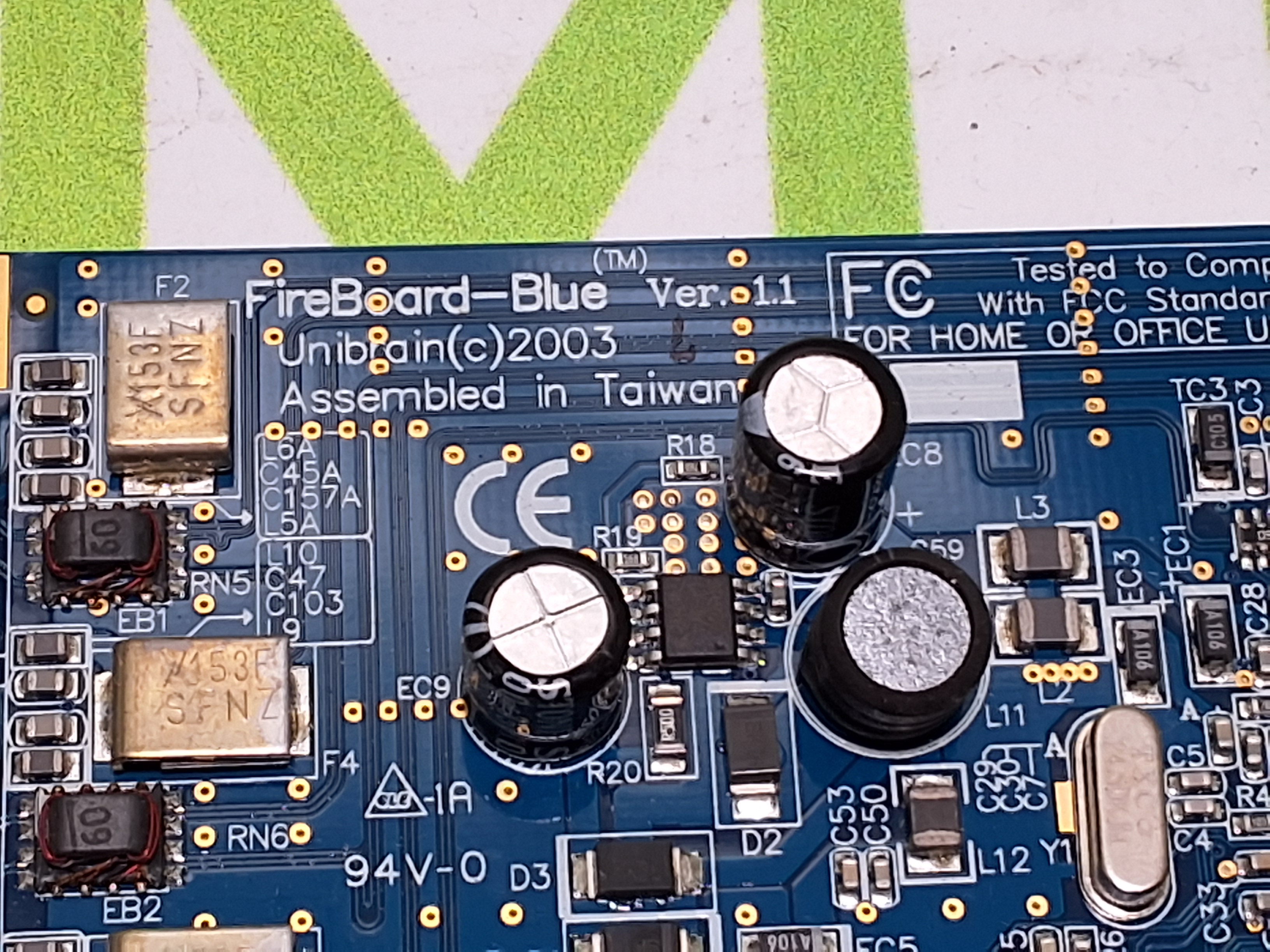 Used UNIBRAIN 09902026-1 FIREBOARD-BLUE 3-PORT PCI CARD - WORKING