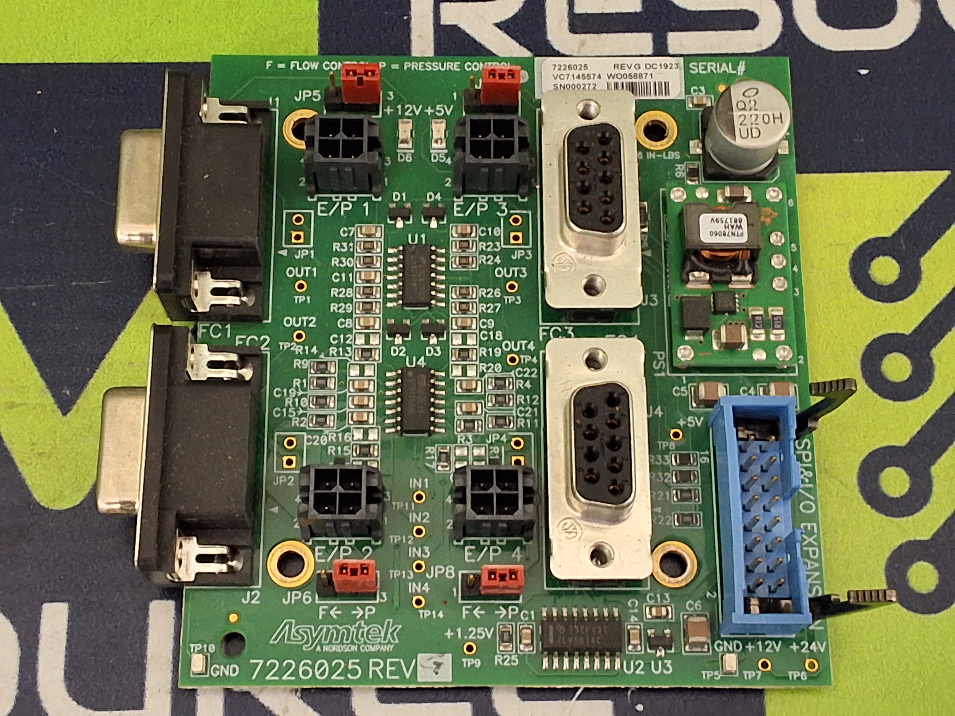 Used ASYMTEK NORDSON 7226024 / 7226025 CIRCUIT BOARD