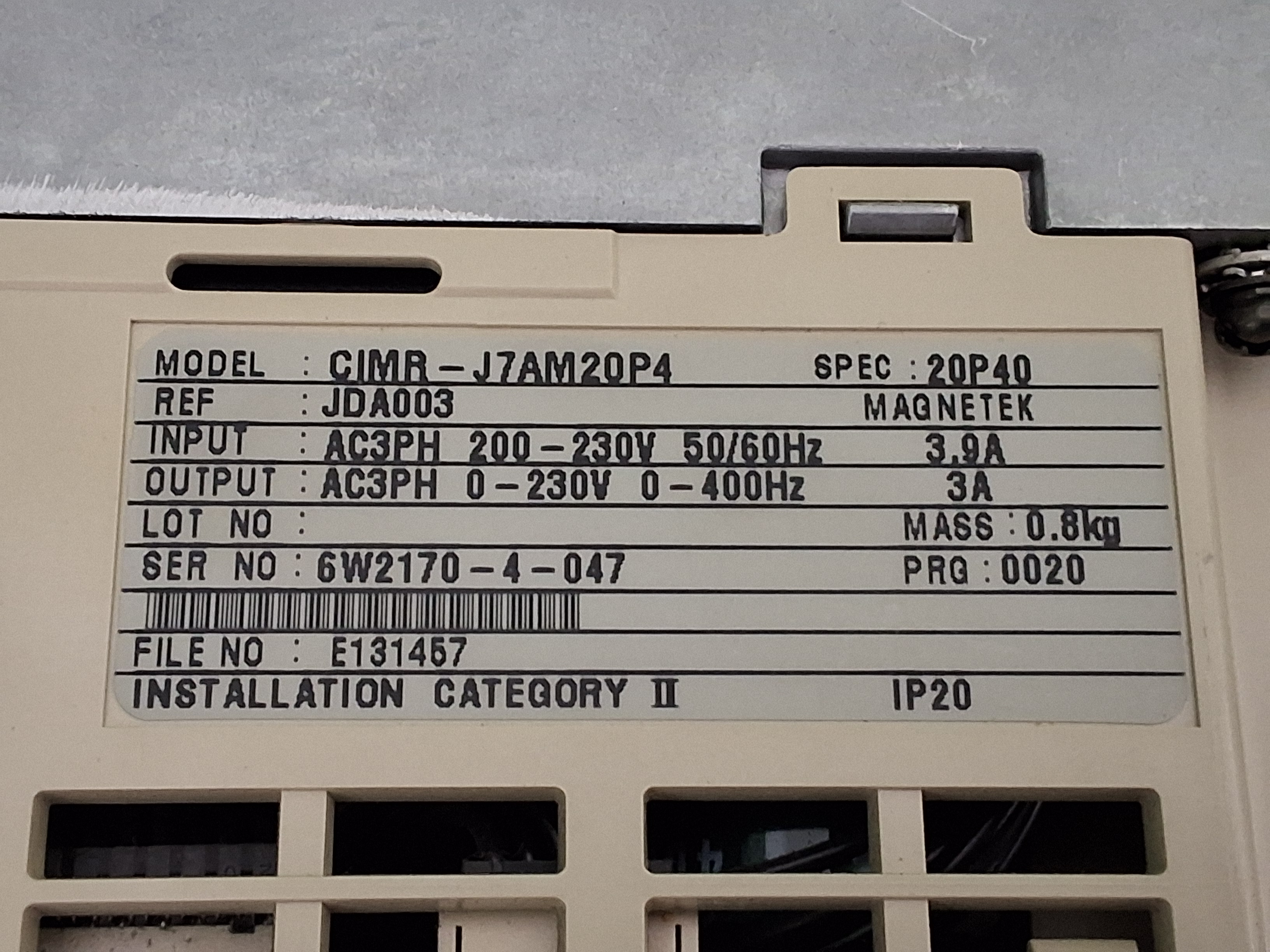 Used YASKAWA CIMR-J7AM20P4 INVERTER / SERVO DRIVE GPD 305/J7