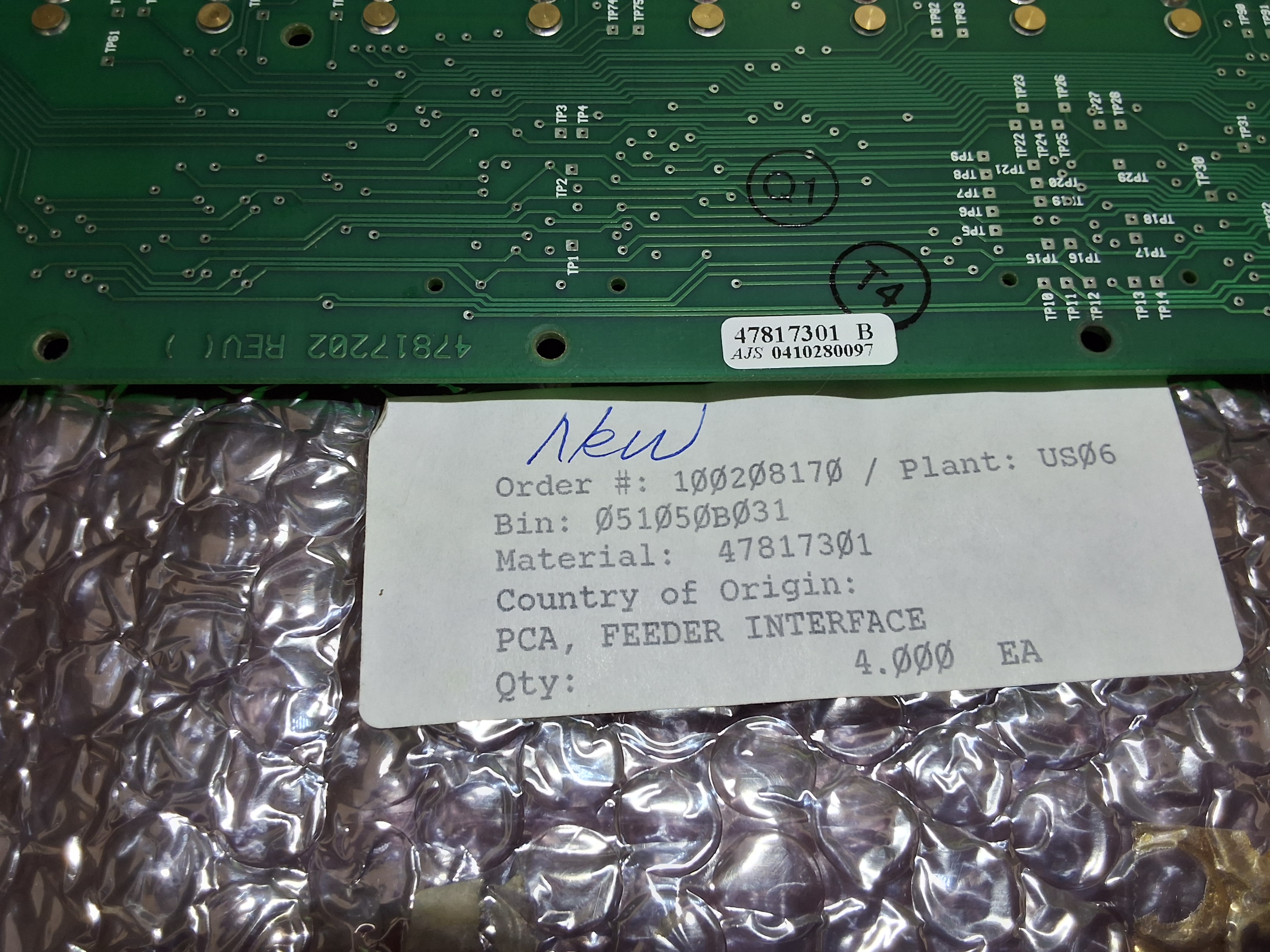 Used UNIVERSAL INSTRUMENTS 47817301 FEEDER INTERFACE PCA 47817202