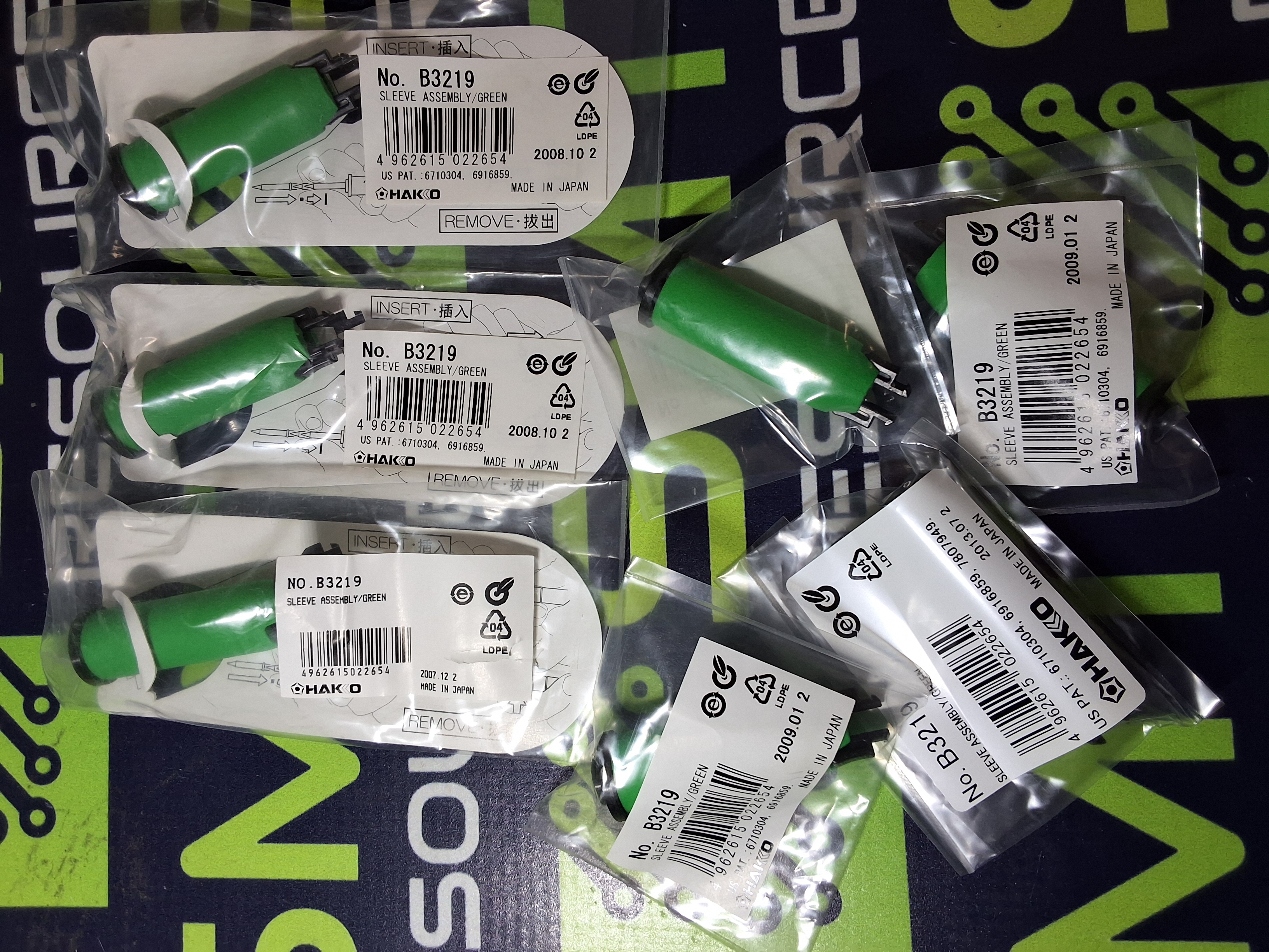 HAKKO B3219 GREEN REPLACEMENT SLEEVE GRIP FOR FM-2027 & FM-2028 - BRAND NEW