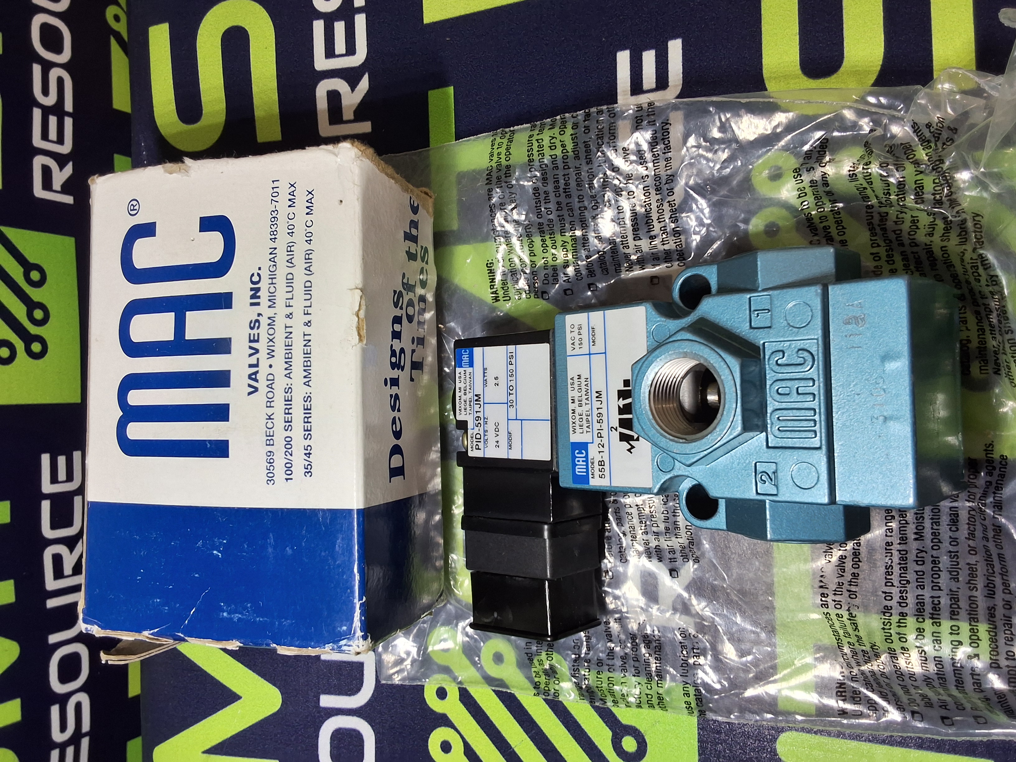 MAC 55B-12-PI-591JM SOLENOID VALVE - BRAND NEW