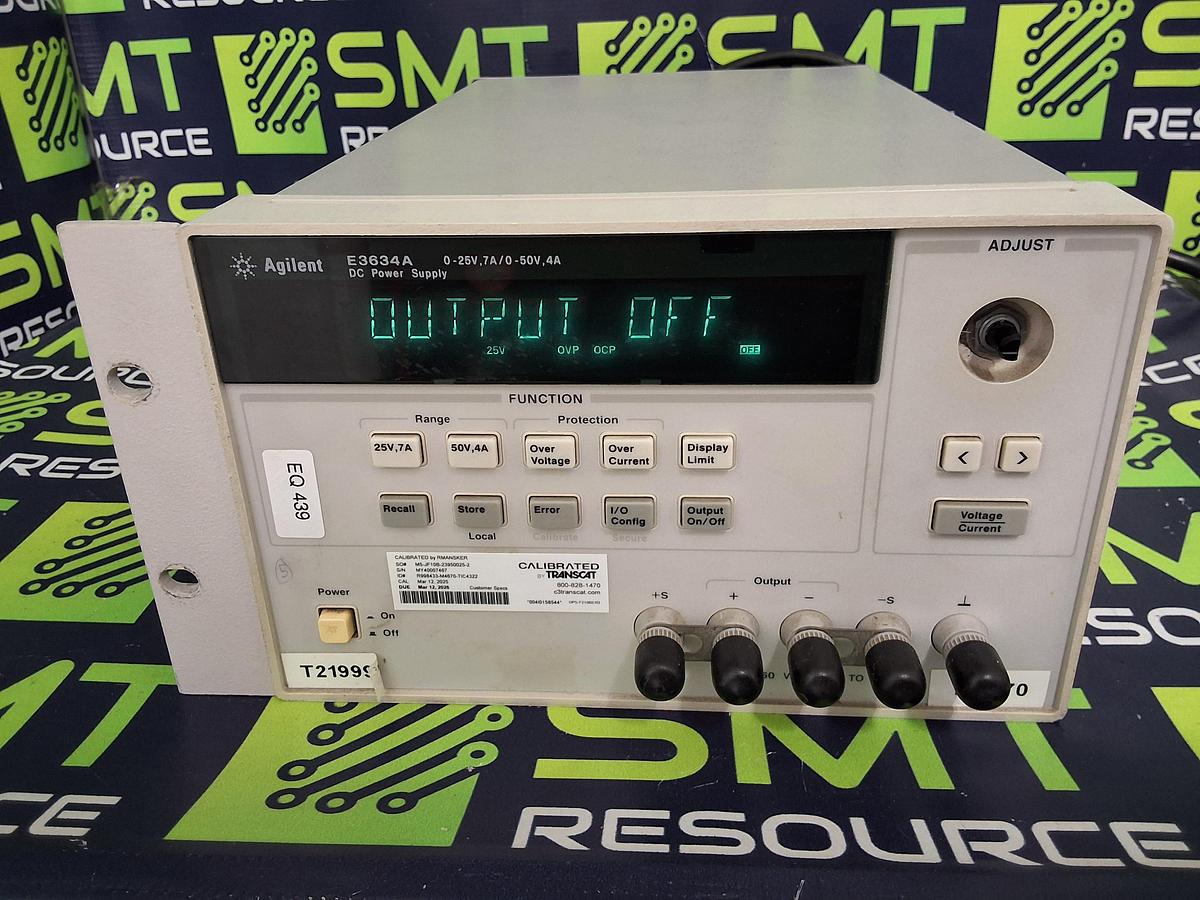 Used AGILENT E3634A DC POWER SUPPLY 0-25V 7A/0-50V 4A - PARTS ONLY