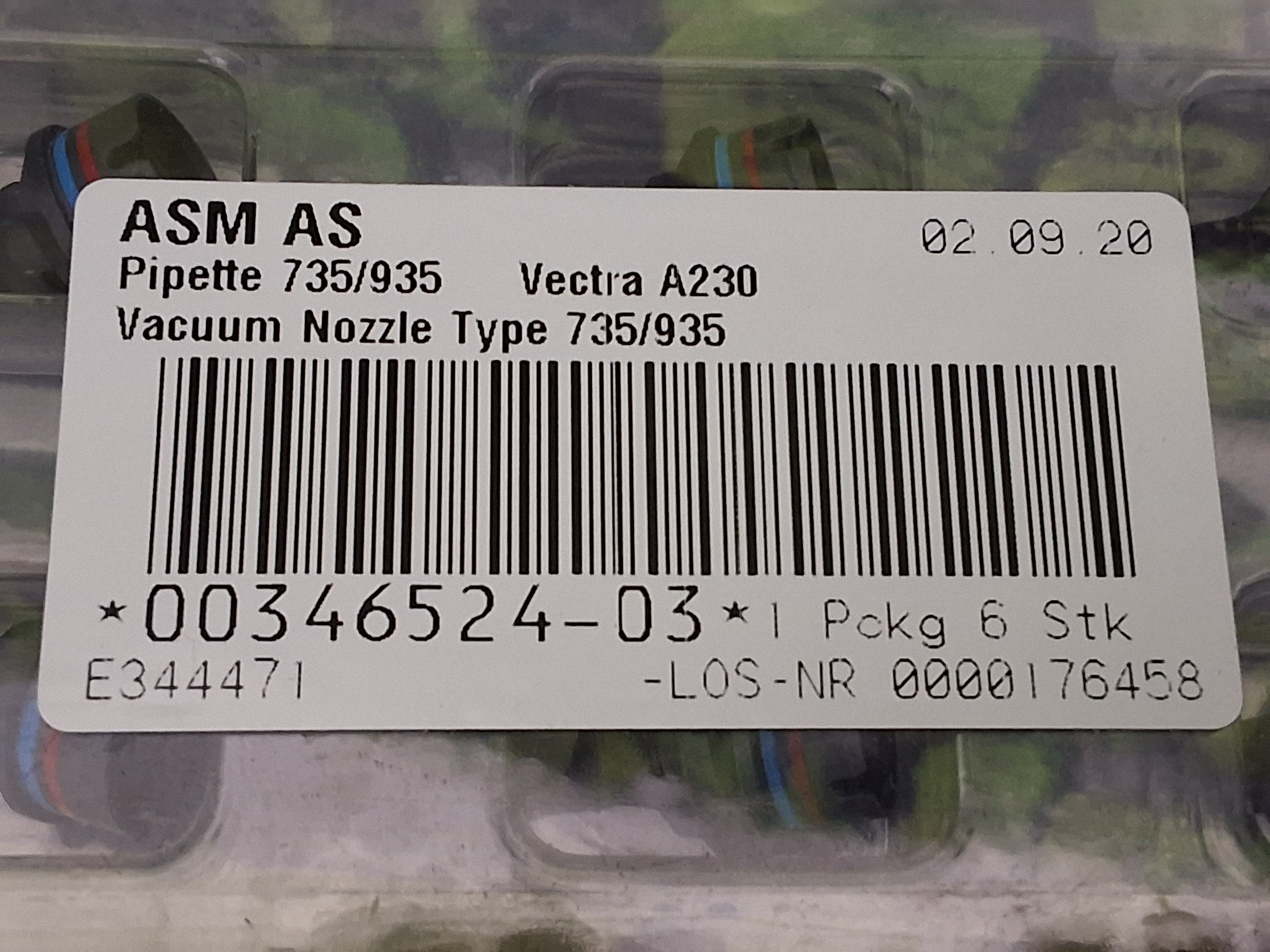 SIEMENS 735 / 935 VACUUM NOZZLE 00346524-03 - QTY. 6 - BRAND NEW