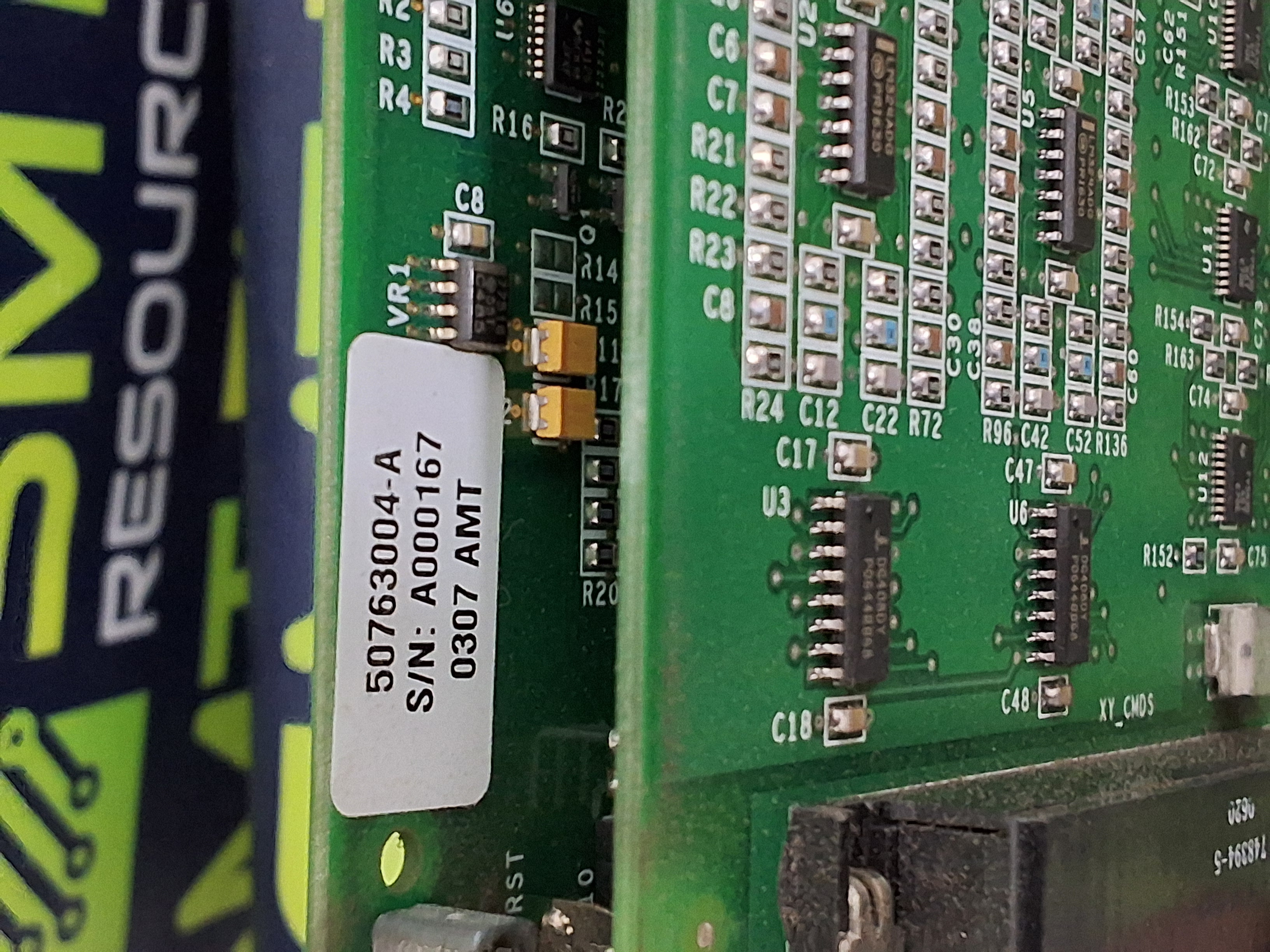 Used UNIVERSAL INSTRUMENTS 50763004 / 50762904 GMC BOARD WITH 50740002 GMC I/O MODULE 