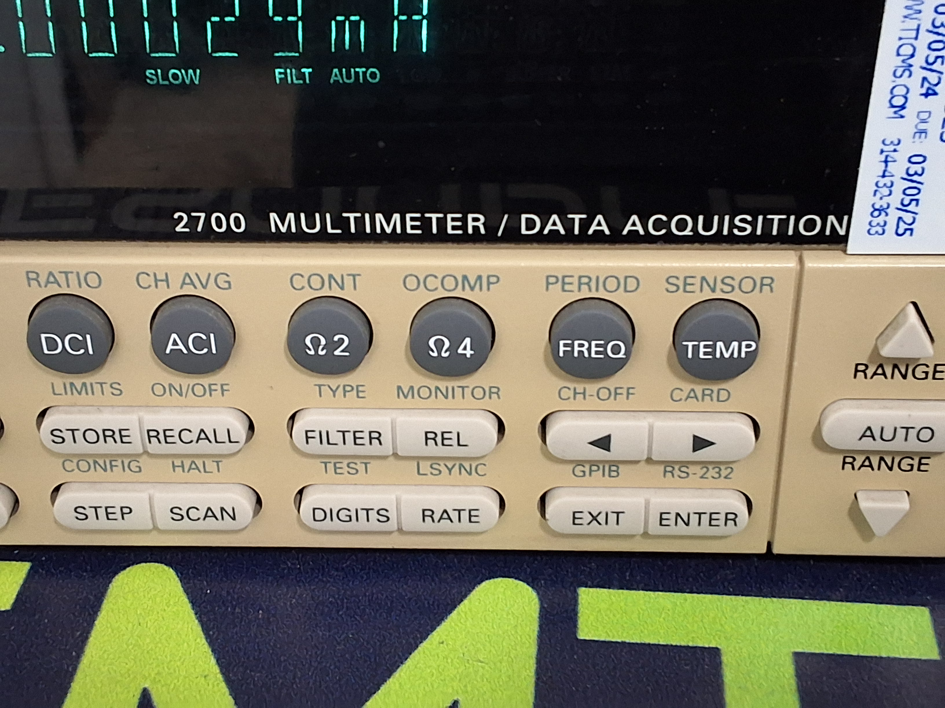 Used KEITHLEY 2700 DIGITAL MULTIMETER / DATA ACQUISITION SYSTEM