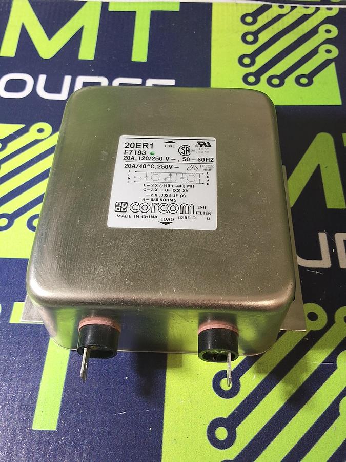 Used CORCOM 20ER1 POWER LINE FILTER 20A 120/250V 50/60Hz