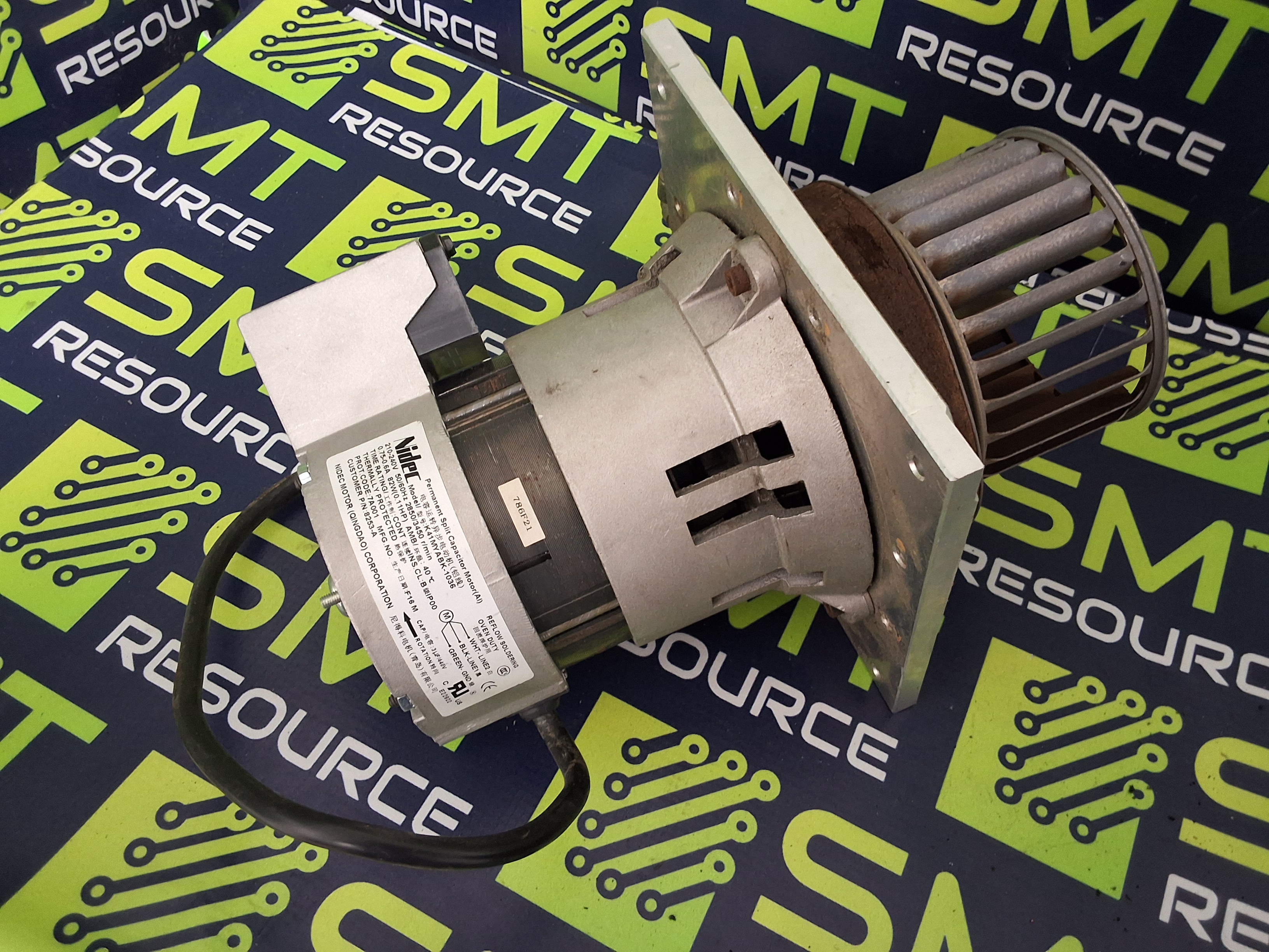 Used NIDEC / HELLER K41MYABK-1036 PERMANENT SPLIT CAPACITOR AC BLOWER MOTOR 210–240V