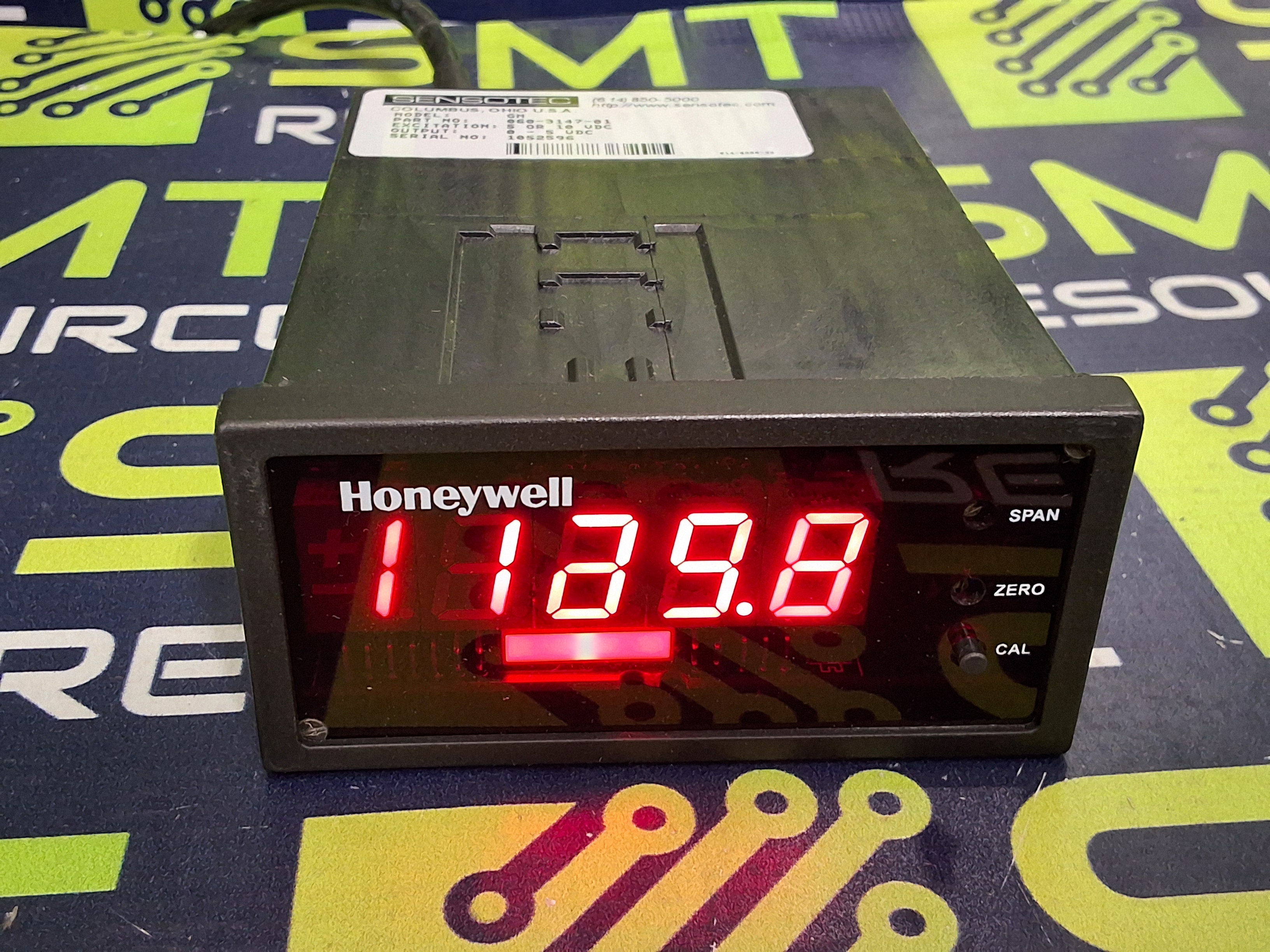 Used HONEYWELL SENSOTEC 060-3147-01 PANEL METER / SENSOR CONTROLLER 0-5VDC