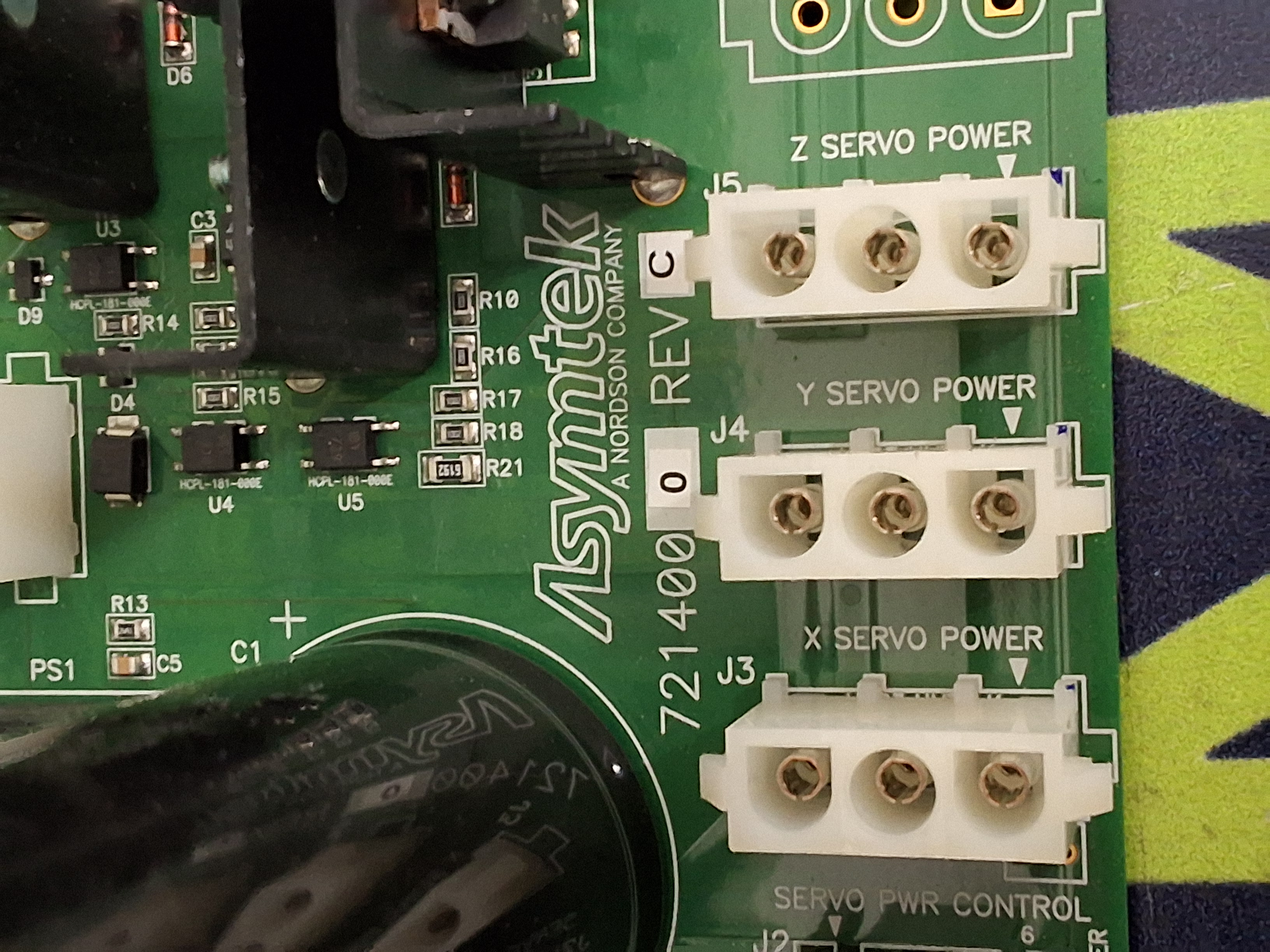 Used ASYMTEK NORDSON 721400 MOTION CONTROL AND SERVO BOARD 7214000 REV C