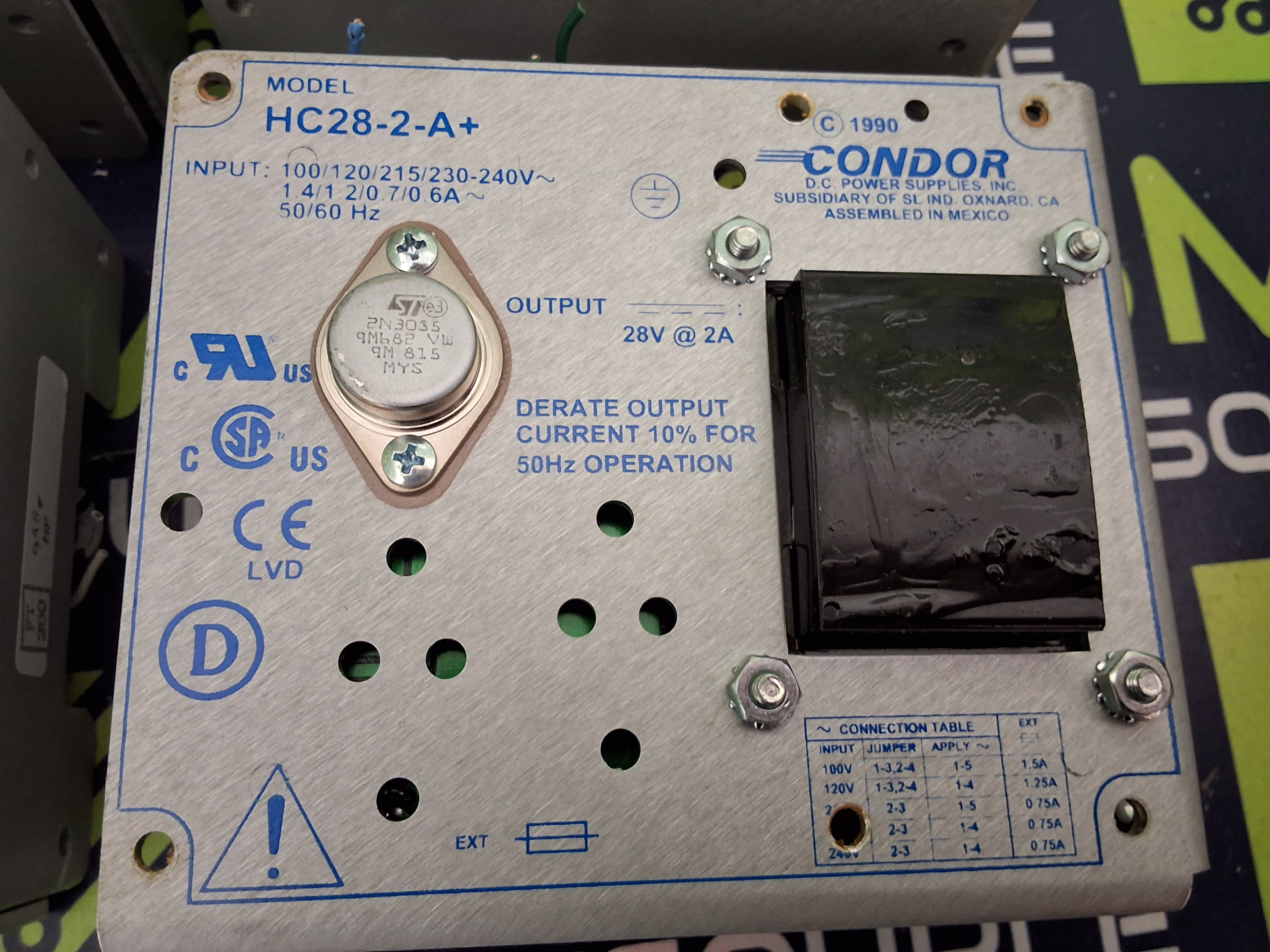 Used CONDOR HC28-2-A+ POWER SUPPLY 28V 2A