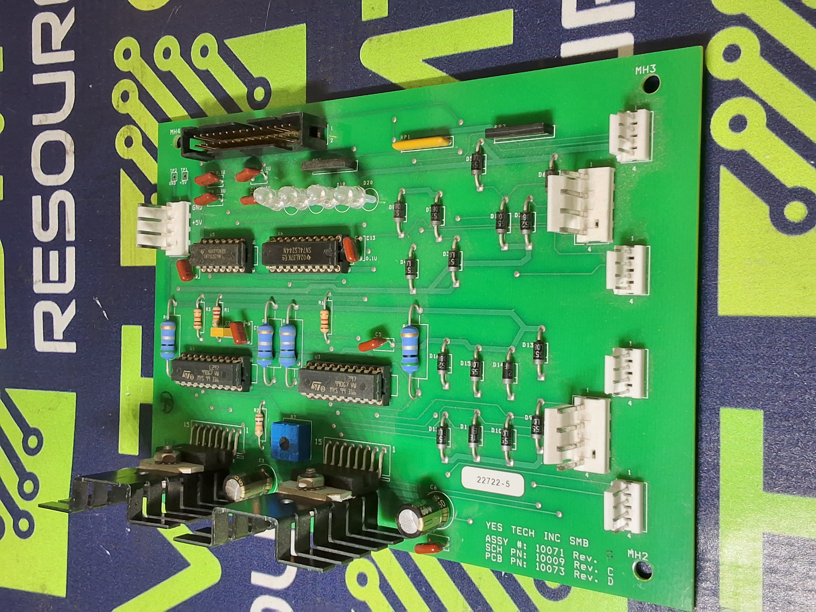 Used YesTech 10071 / 10073 YTV-F1 CIRCUIT BOARD 10009