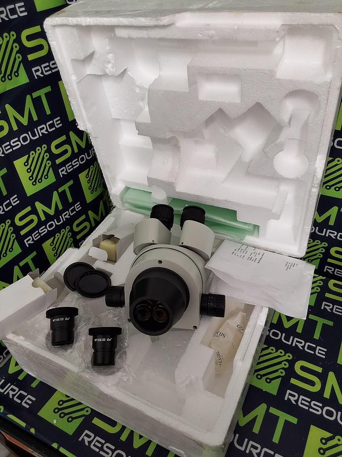 Used AmScope SM-4B 7X-45X BINOCULAR STEREO ZOOM MICROSCOPE 
