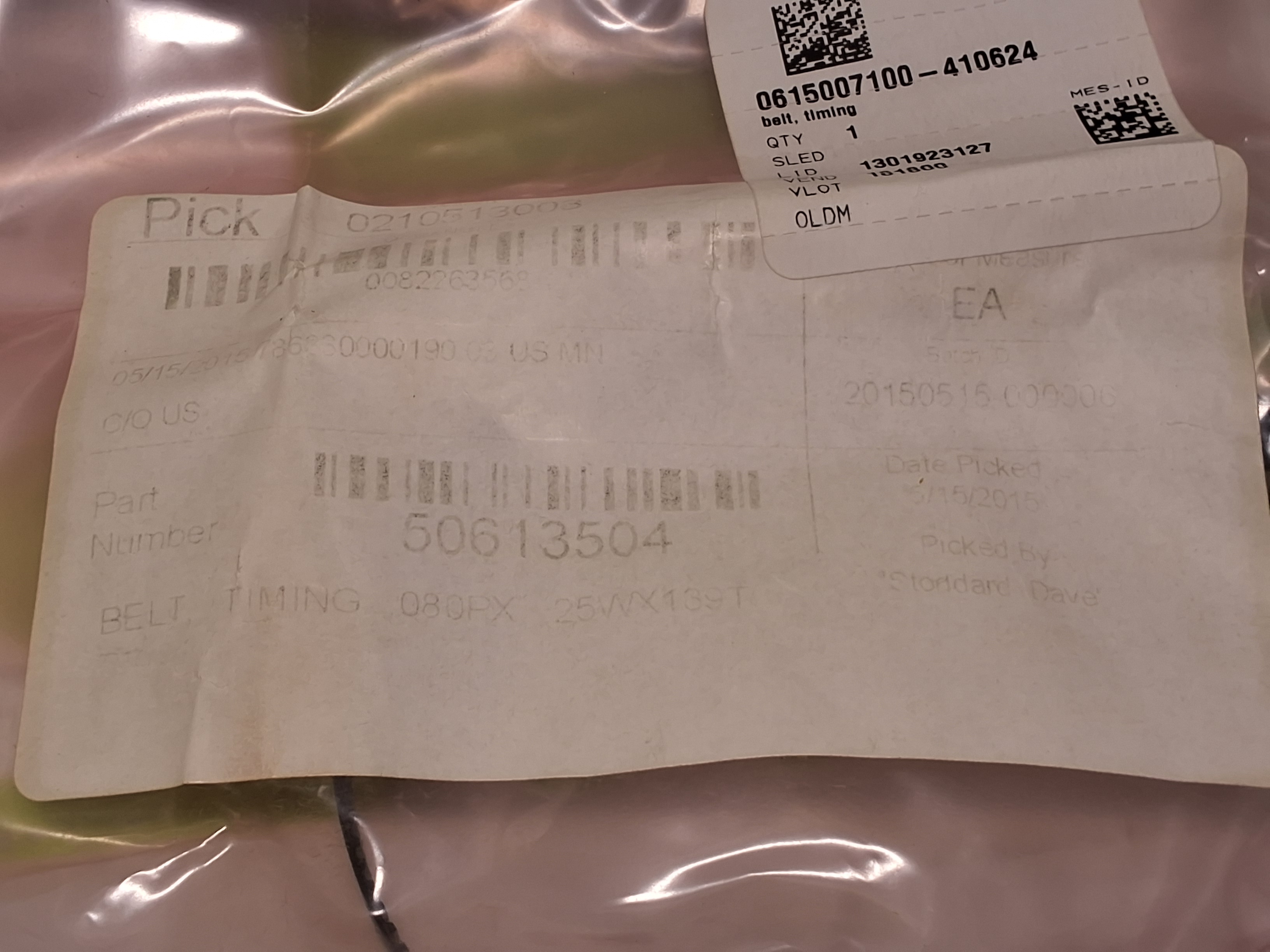 Used UNIVERSAL INSTRUMENTS 50613504 TIMING BELT - BRAND NEW