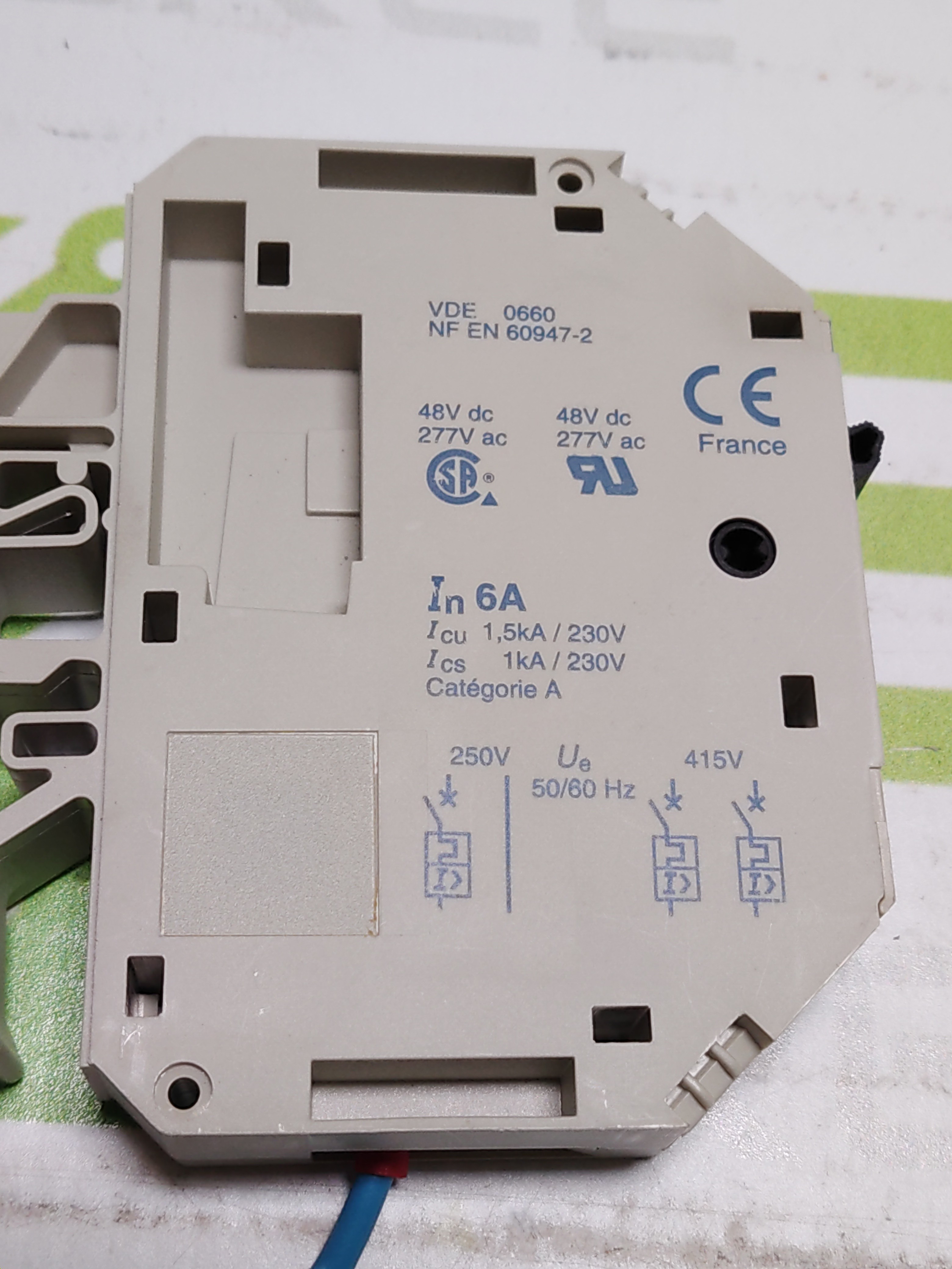Used SCHNEIDER ELECTRIC TELEMECANIQUE GB2-CB12 6A 1-POLE CIRCUIT BREAKER