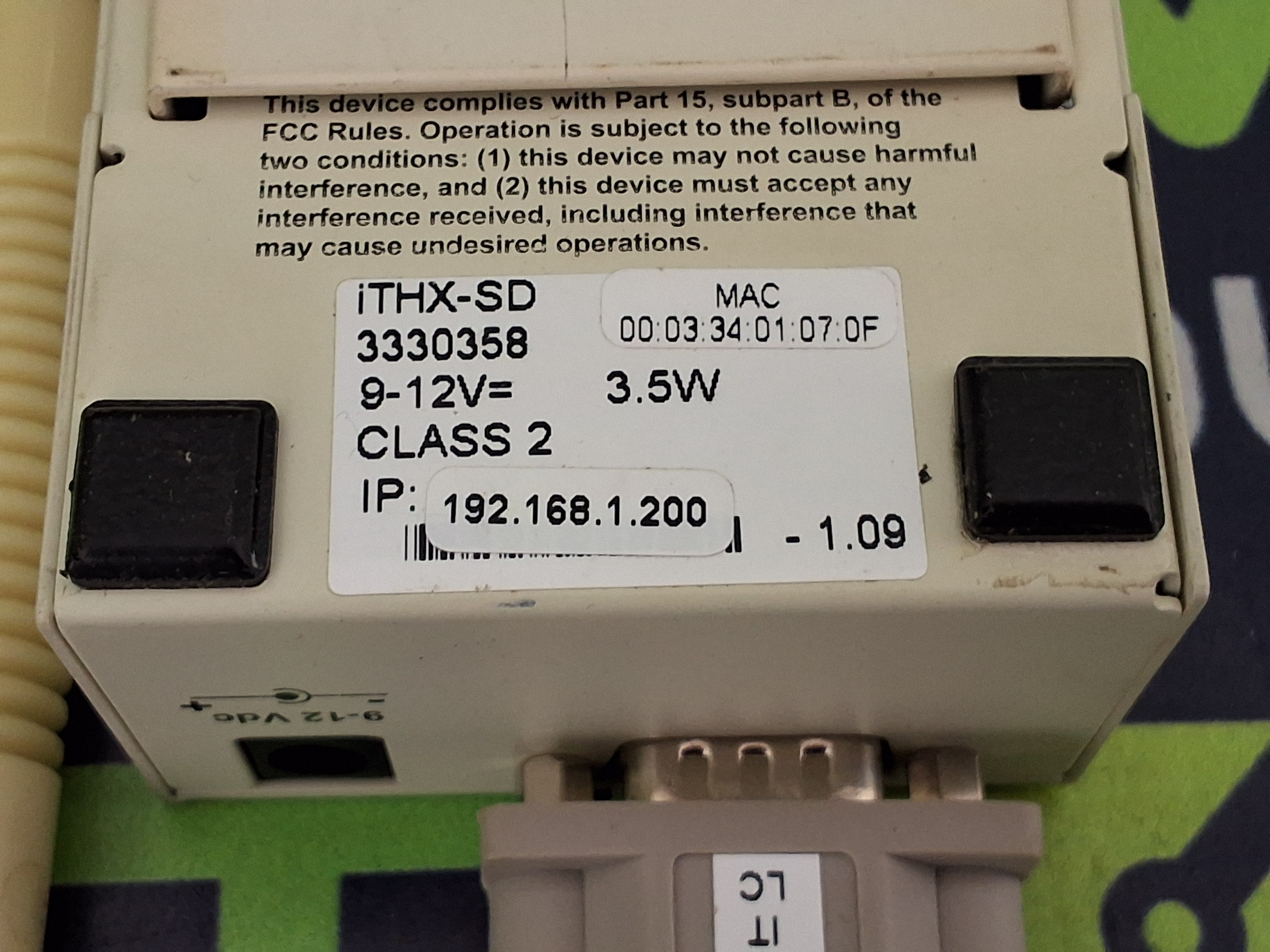 Used OMEGA iTHX-SD iServer MicroServer WITH 4GB SD CARD, POWER SUPPLY AND iTHP-W-6 PROBE