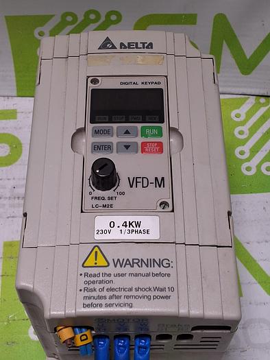 Used DELTA VFD-M VFD004M21A VARIABLE FREQUENCY DRIVE 3 PHASE MOTOR CONTROL