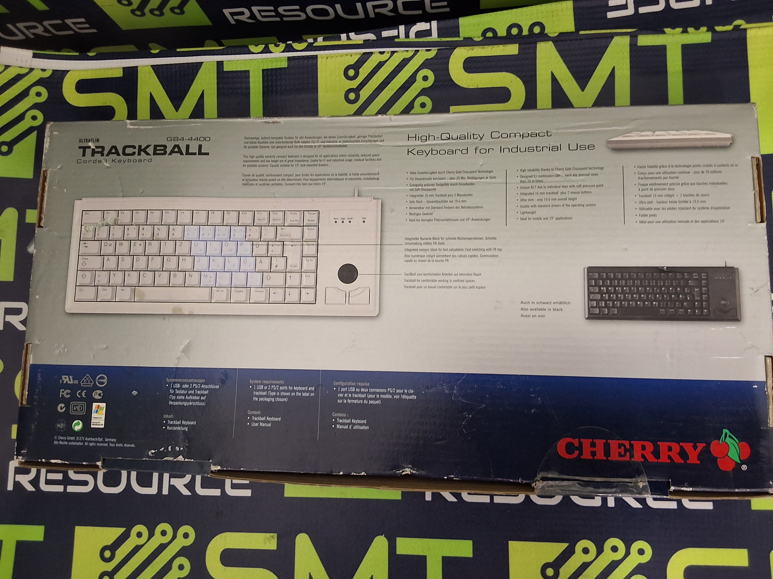 CHERRY G84-4400 ULTRASLIM KEYBOARD INTEGRATED TRACKBALL - BRAND NEW