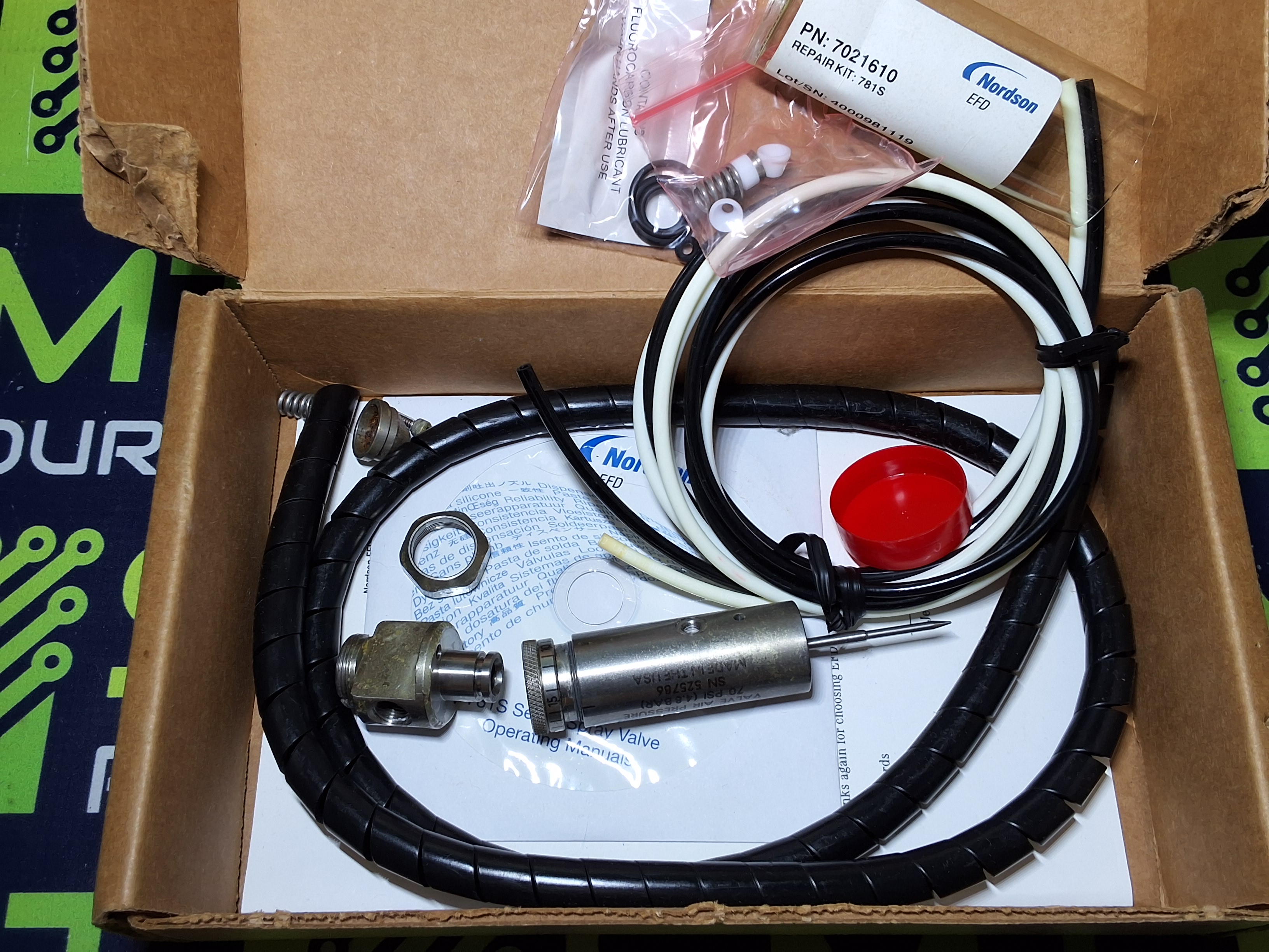 Used NORDSON EFD 781 AIR PRESSURE VALVE ASSEMBLY 70PSI (4.8 BAR) 7021600