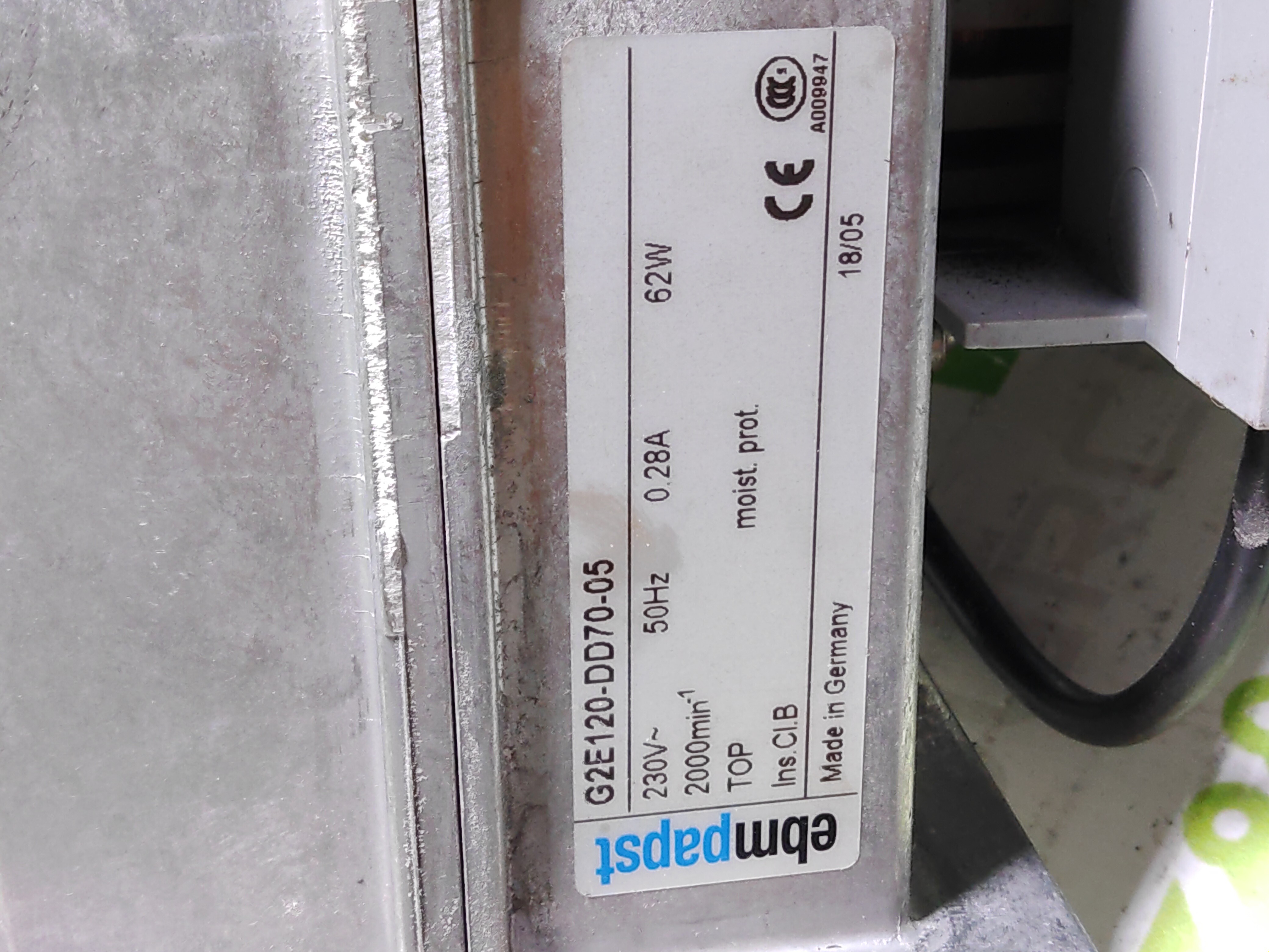 Used EBMPAPST CENTRIFUGAL FAN G2E120-DD70-05 230V