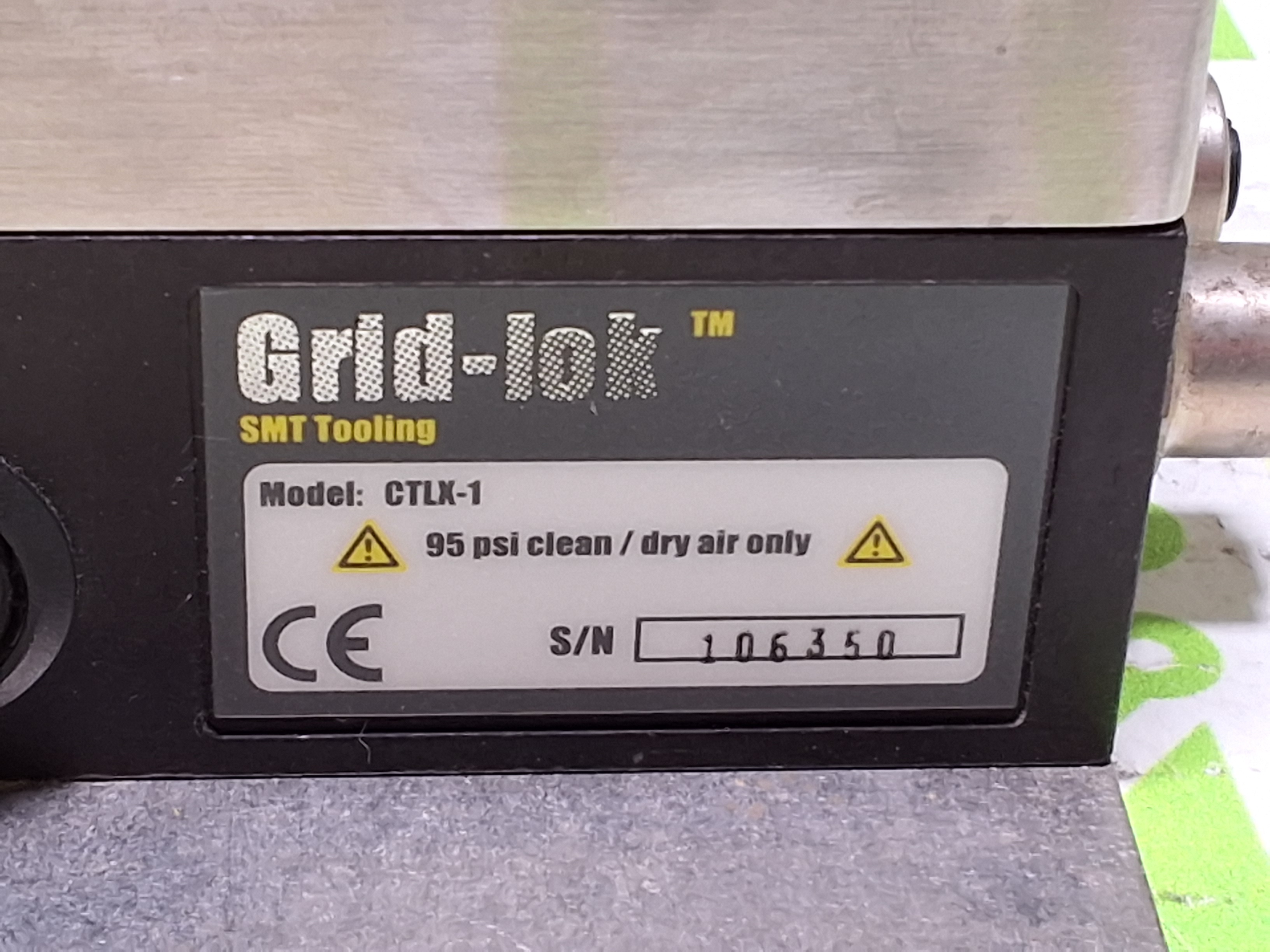Used SMT TOOLING CTLX-1 GRID-LOK CLEAN DRY AIR FLOR CONTROLLER 95psi