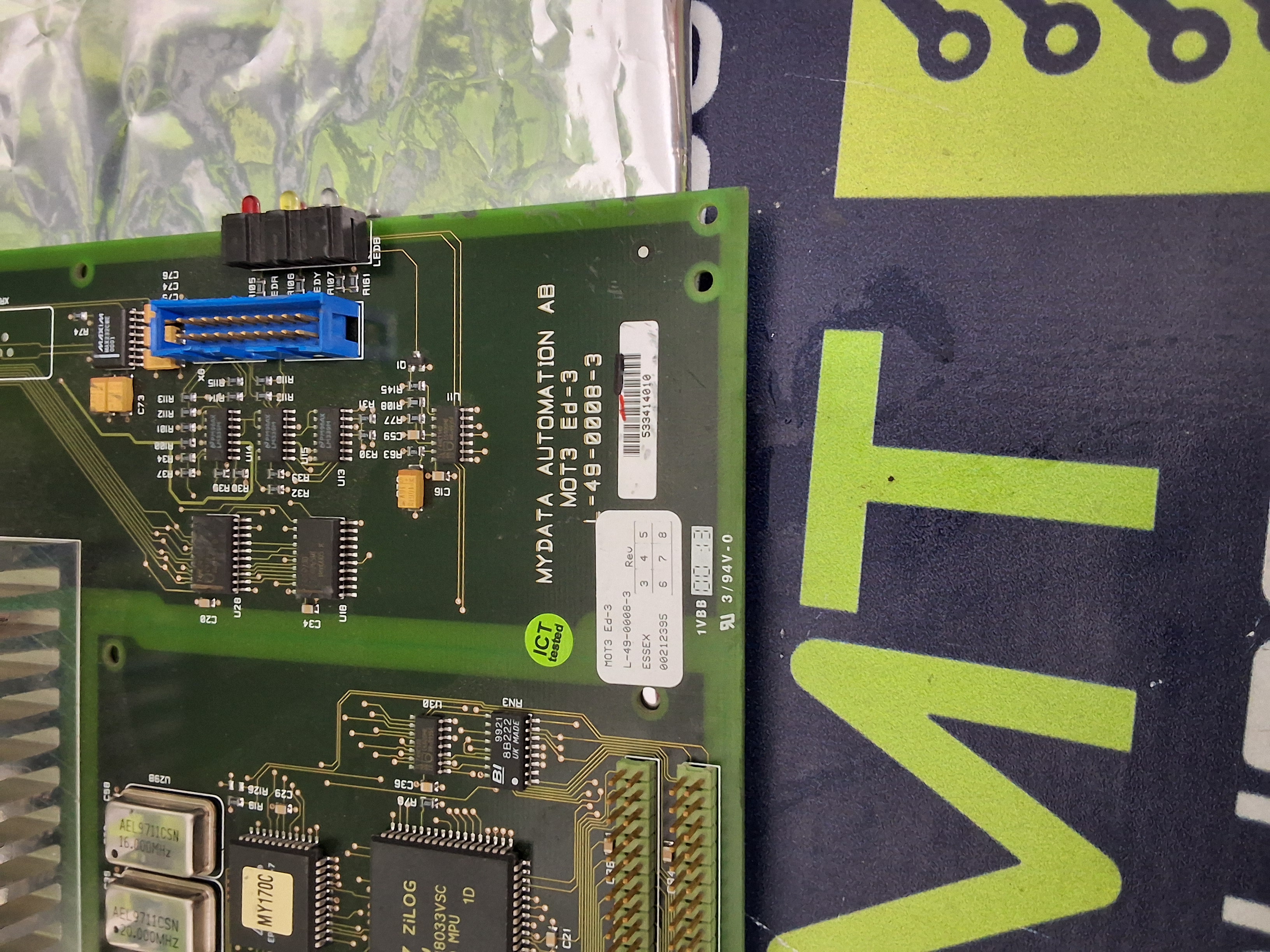 Used MYDATA AUTOMATION AB MOT3 Ed-3 L-49-0008-3 CIRCUIT BOARD