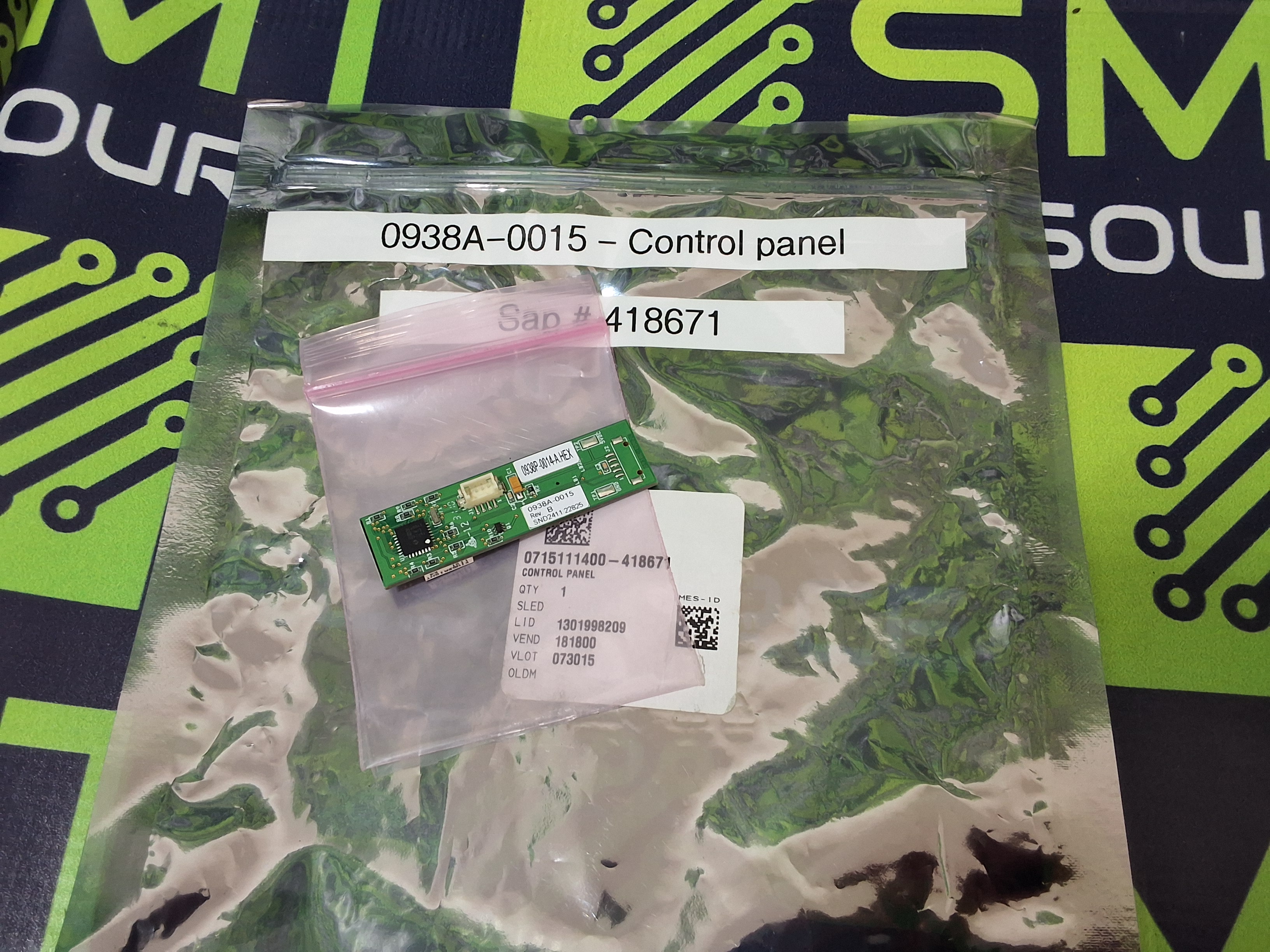UNIVERSAL INSTRUMENTS 0938A-0015 CONTROL PANEL - NEW