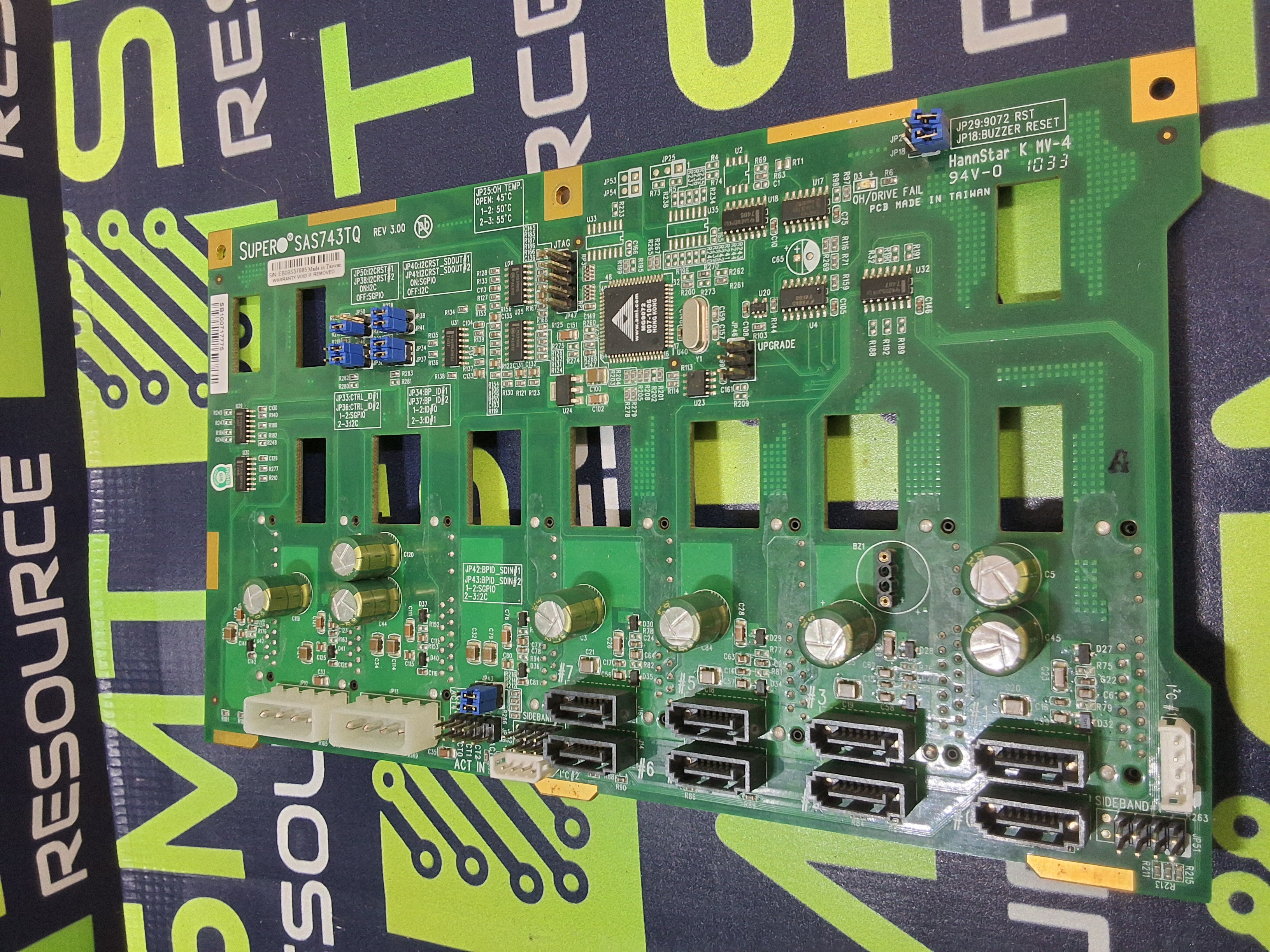 Used SUPERMICRO SAS743TQ SAS BACKPLANE CIRCUIT BOARD 
