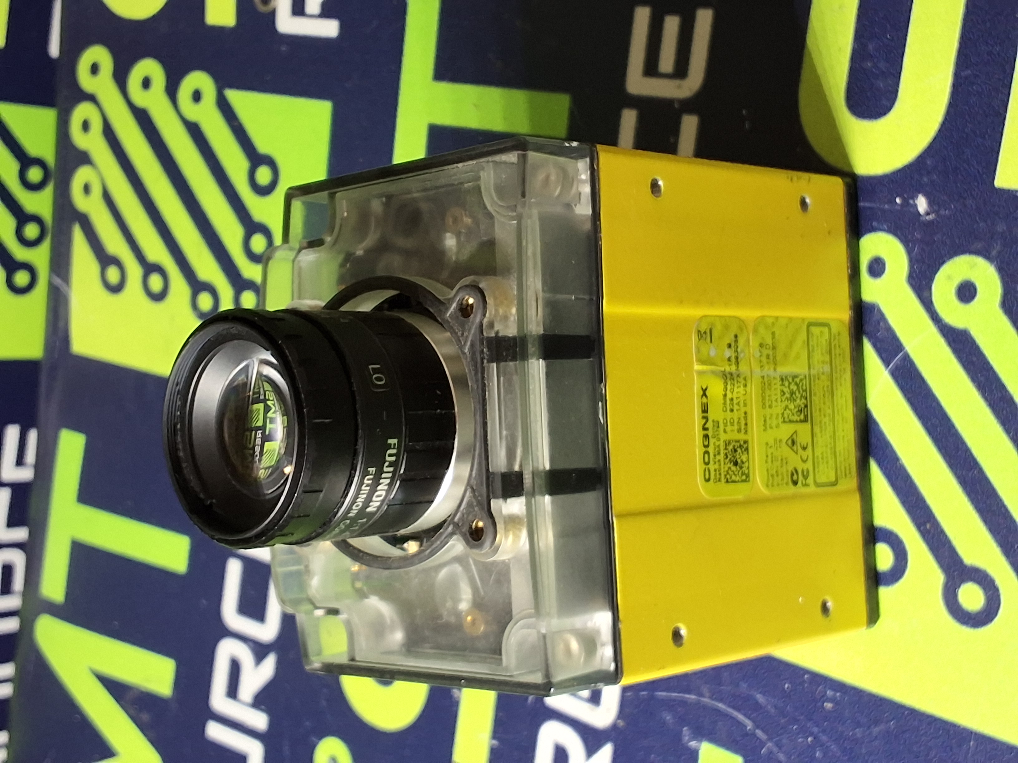 Used COGNEX 821-0071-1R D BARCODE SCANNER WITH FUJINON HF16HA-1B