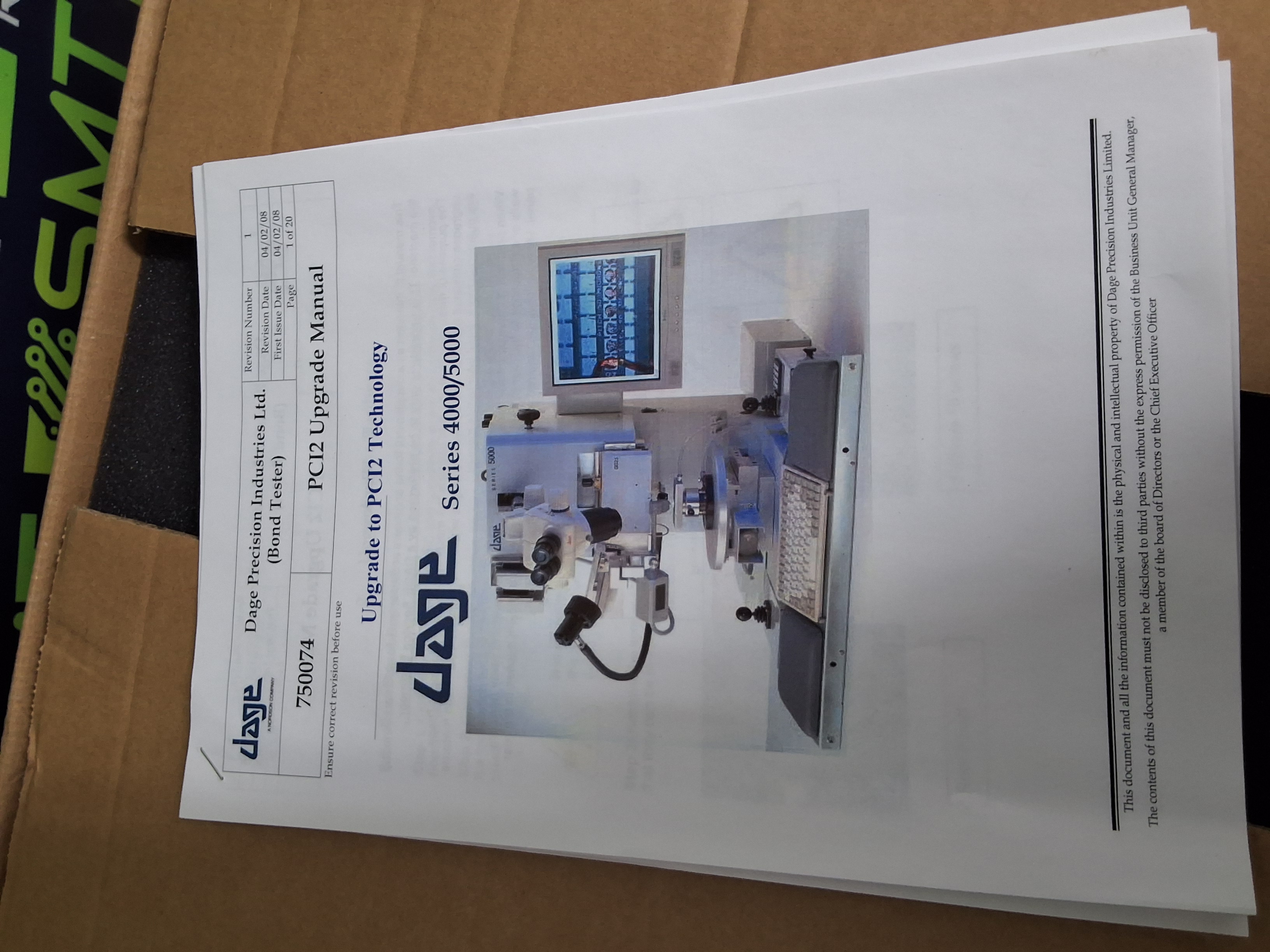 NORDSON PC756 DAGE-ISA/PCI2-UPGRADE ASSEMBLY / DAGE 4000 UPGRADE KIT FROM ISA TO PCI2 - BRAND NEW