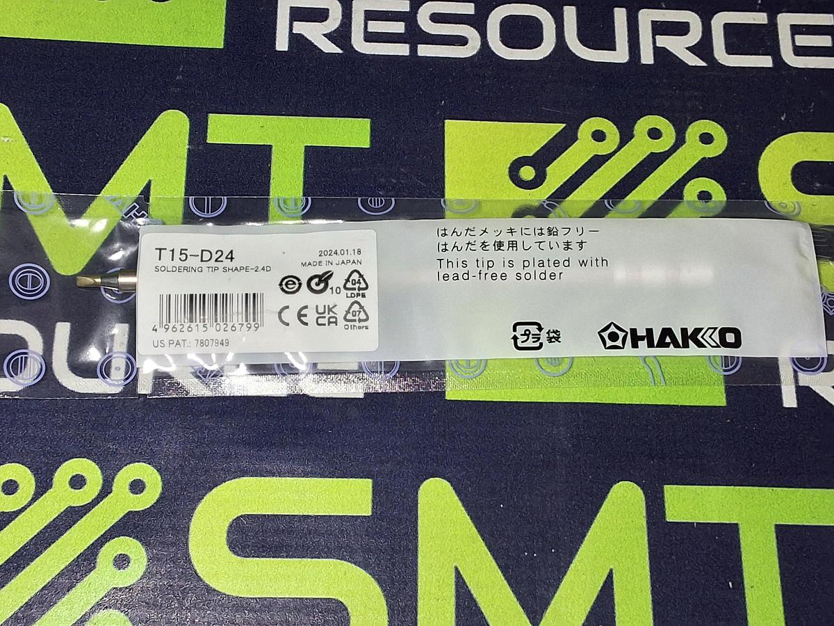 HAKKO T15-D24 SOLDERING TIP; CHISEL 2.4 x 10mm - BRAND NEW