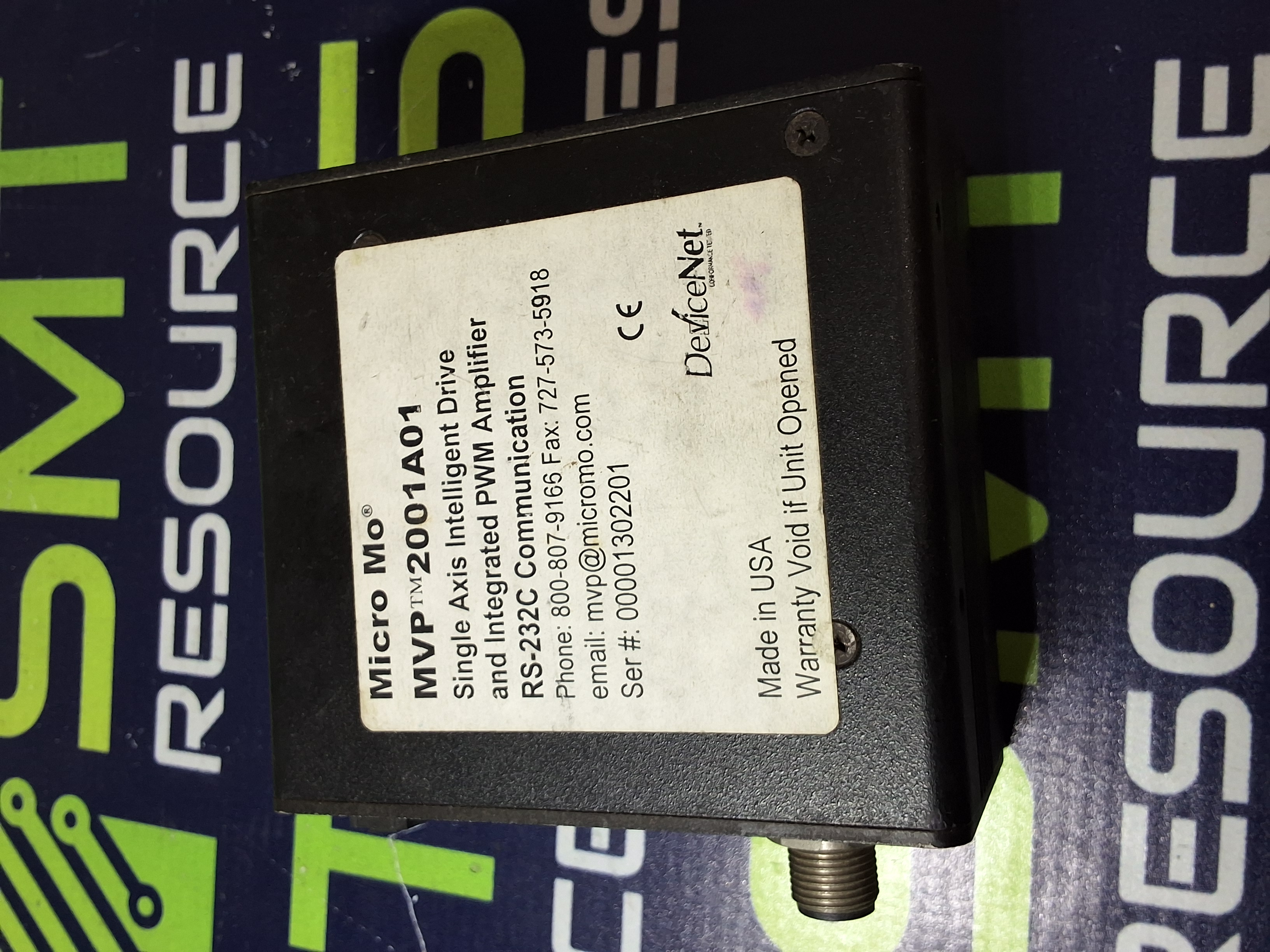 Used MICRO MO MVP2001A01 SINGLE AXIS INTELLIGENT DRIVE & INTEGRATED PWM AMPLIFIER RS-232C 