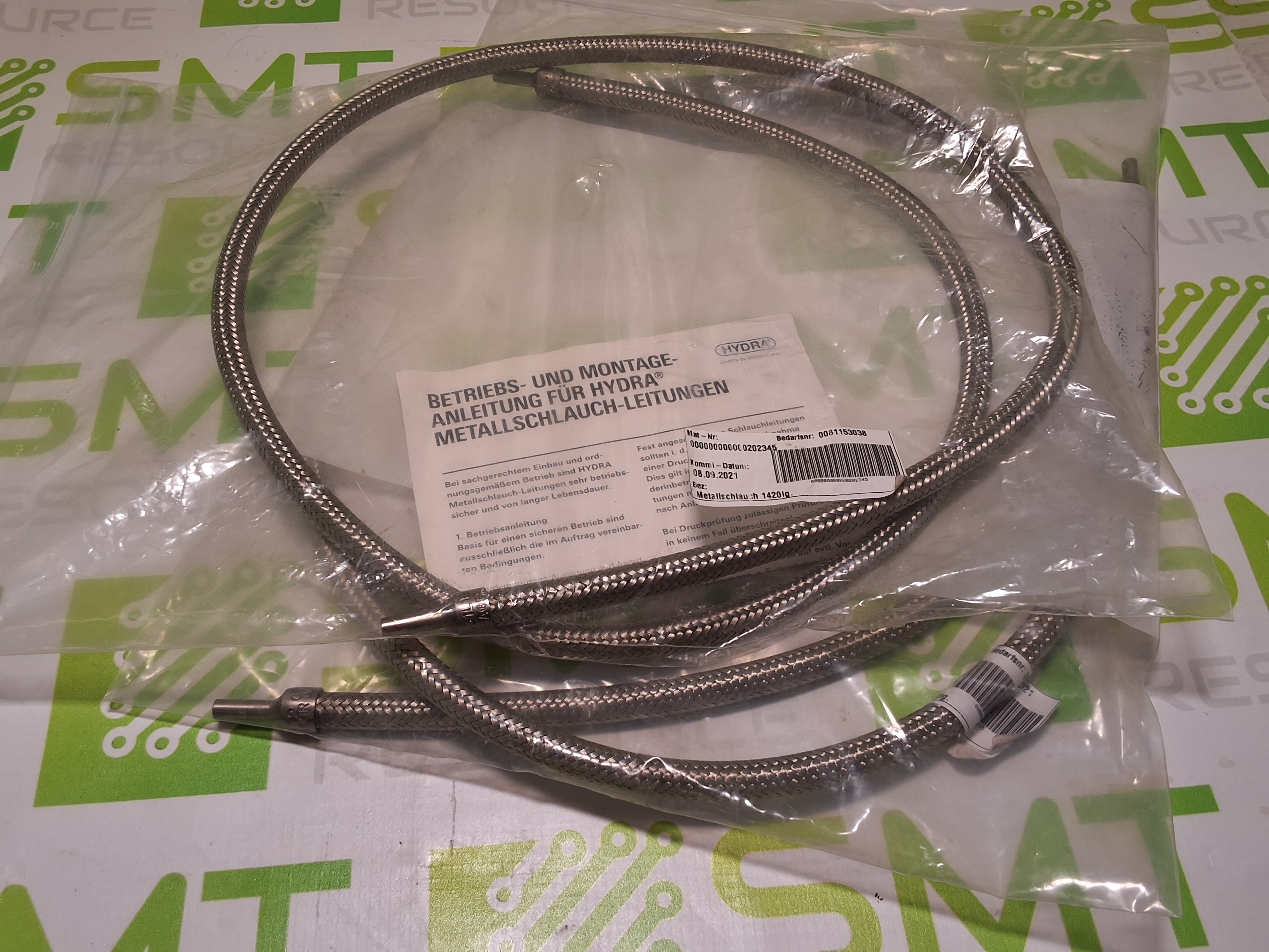 HYDRA SR DN6 RS331 L12 08.21 STAINLESS STEEL FLEXIBLE HOSE