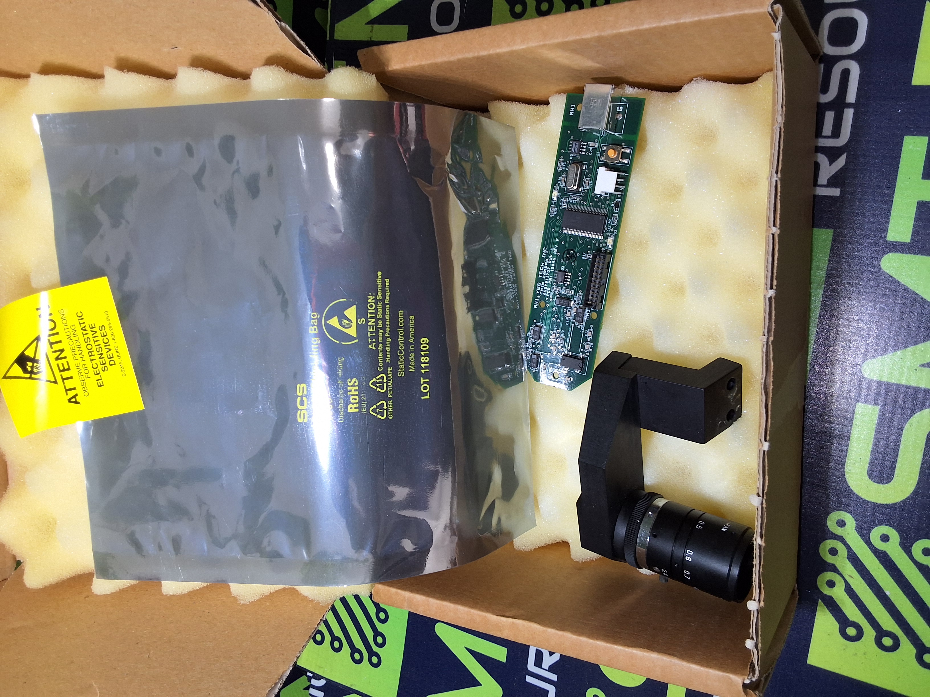 Used YES TECH 11757 - 10046 THIN CCD CAMERA ASSEMBLY WITH 50mm LENS