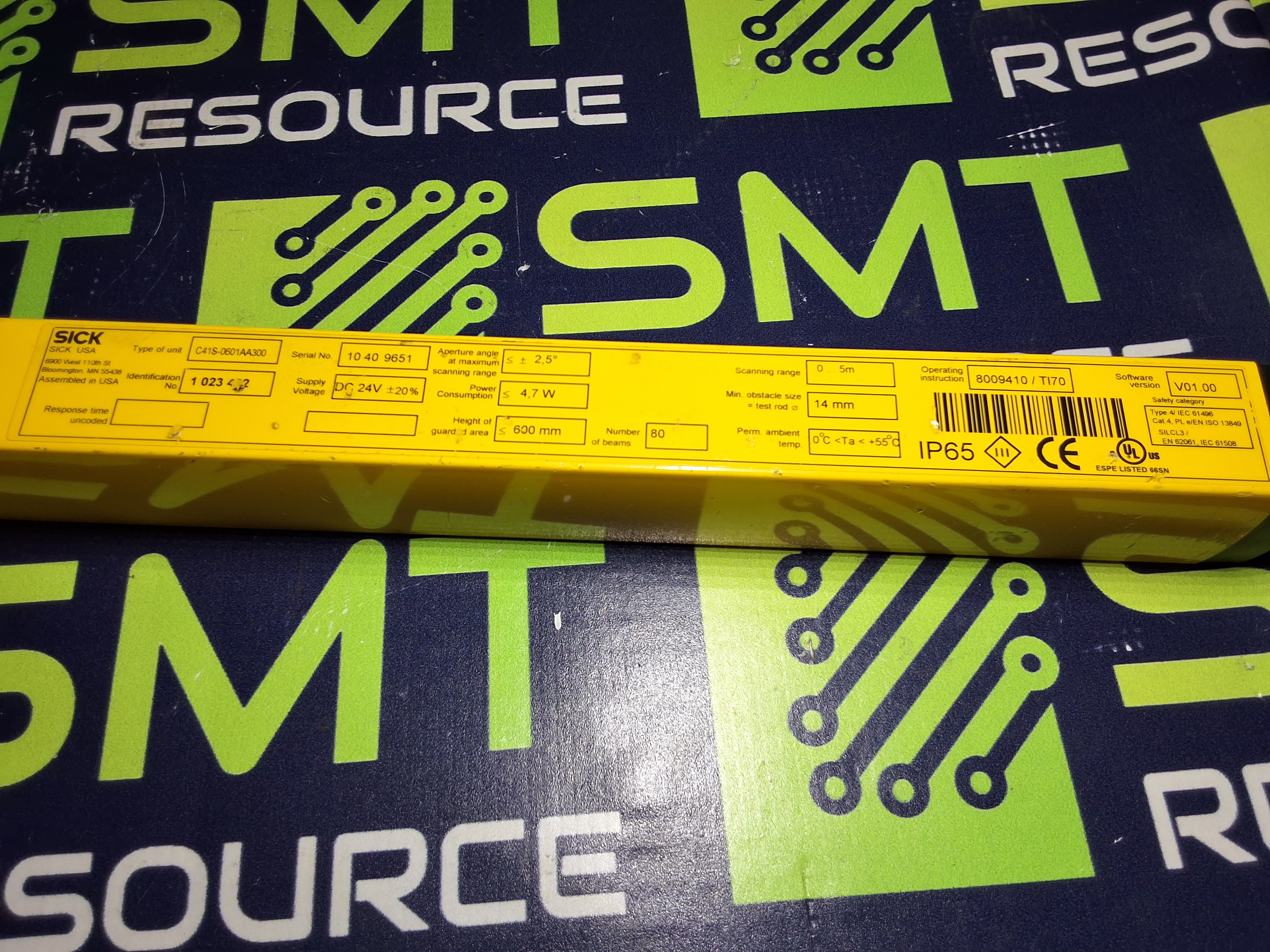 Used SICK C41S-0601AA300 MICRO SAFETY LIGHT CURTAIN 