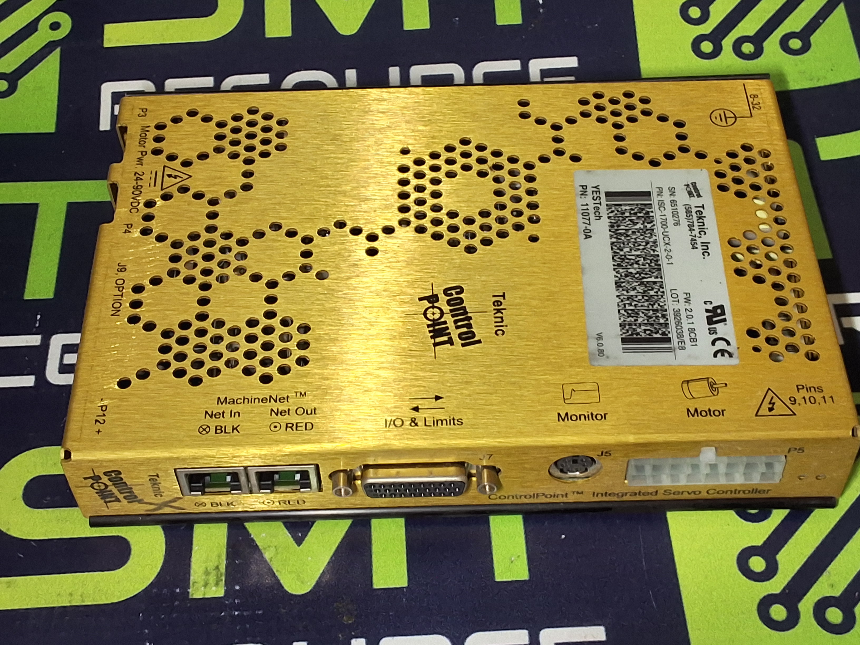 Used NORDSON TEKNIC ISC-1700-UCX-2-0-1 INTEGRATED SERVO CONTROLLER 11077-0A