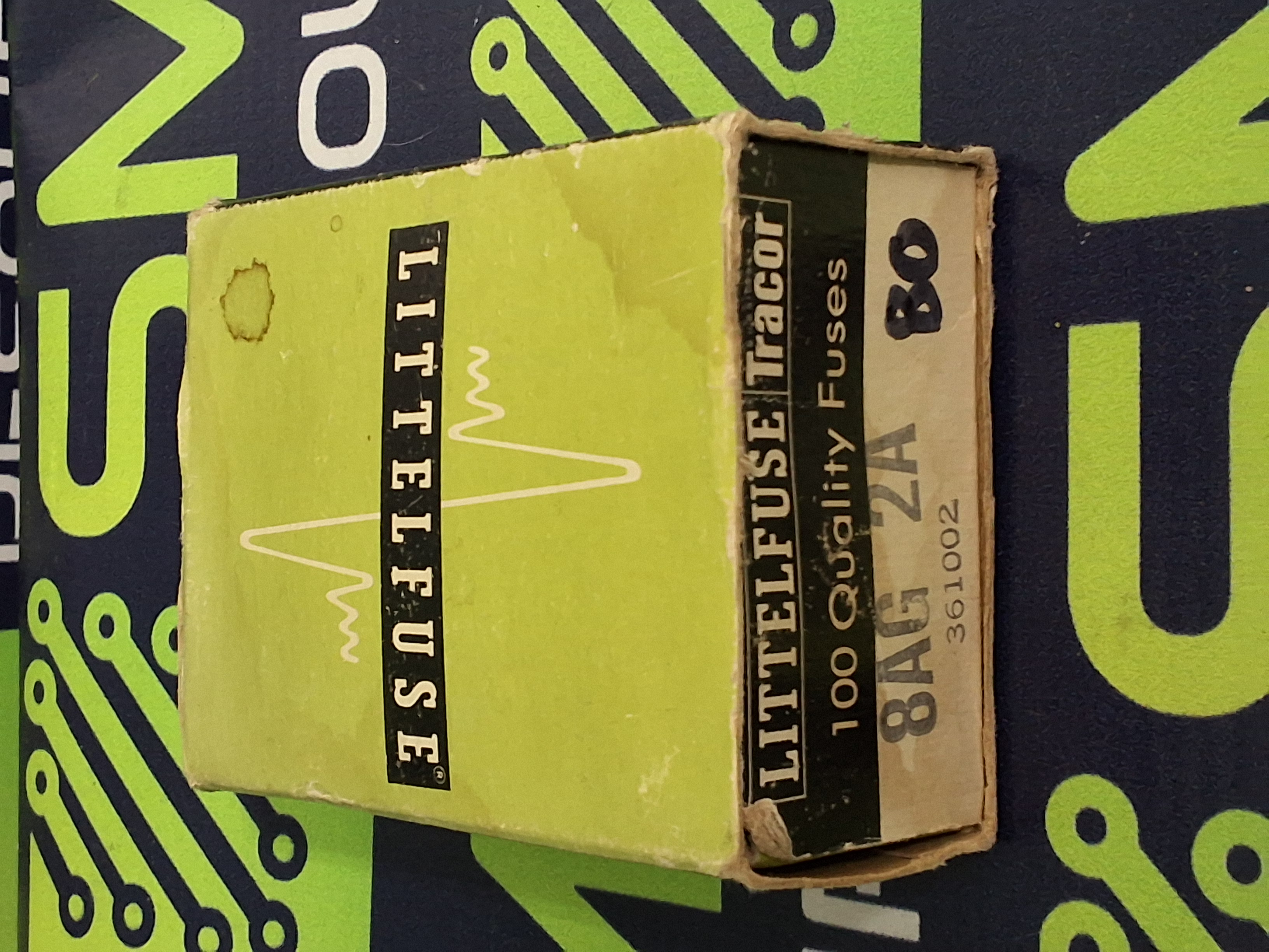 LITTLEFUSE 8AG 2A 361002 FAST ACTING GLASS FUSE-