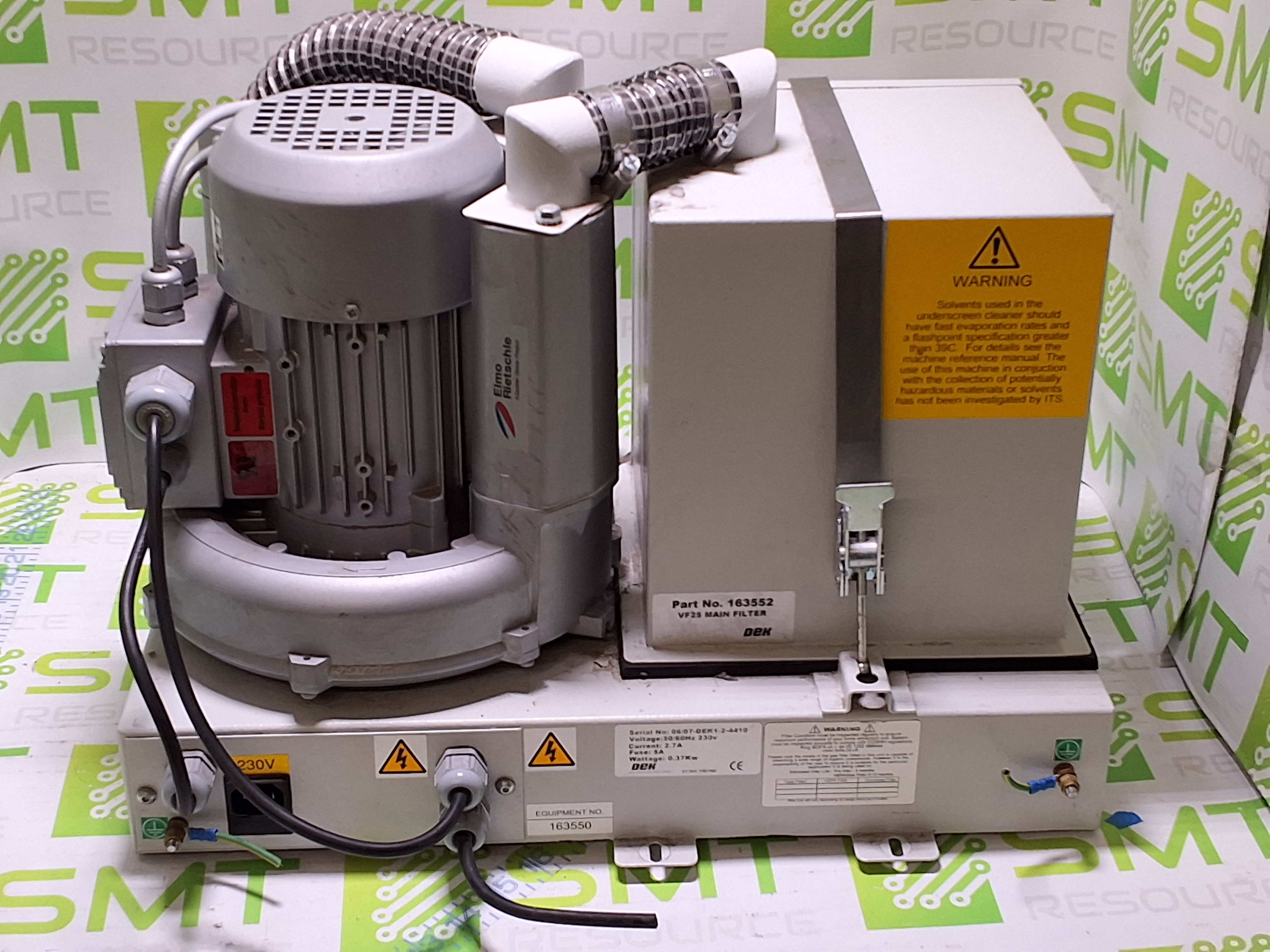 Used DEK 163550 SCREEN PRINTER VACUUM PUMP ASSEMBLY 163552 