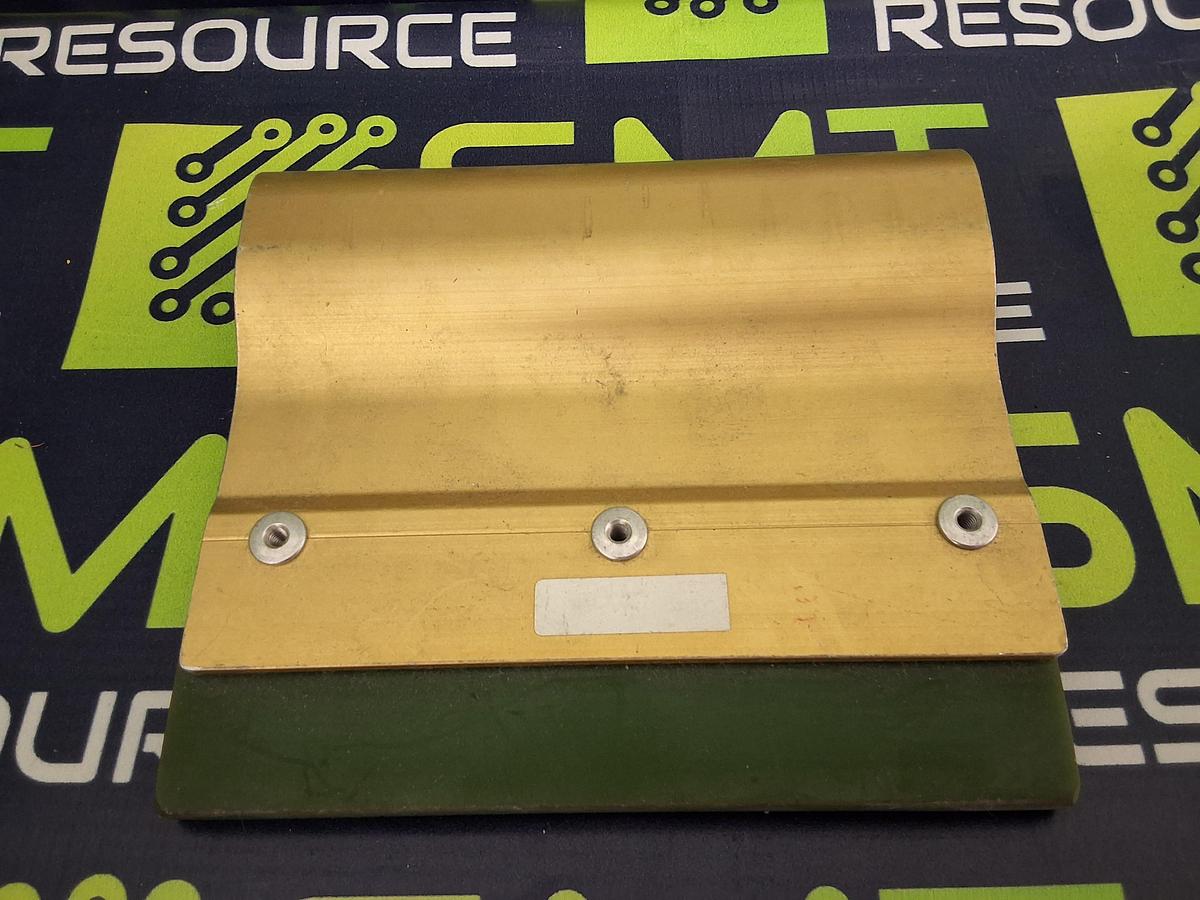 Used ALUMINUM HANDLE SCREEN PRINTING SQUEEGEE WITH GREEN SQUARE CUT BLADE