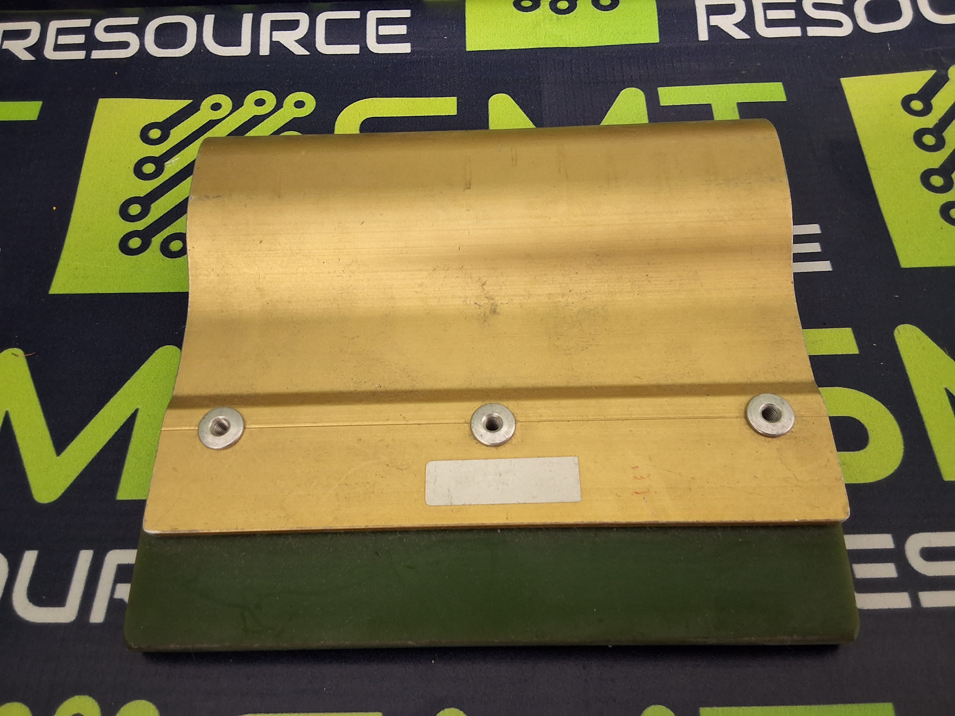 Used ALUMINUM HANDLE SCREEN PRINTING SQUEEGEE WITH GREEN SQUARE CUT BLADE